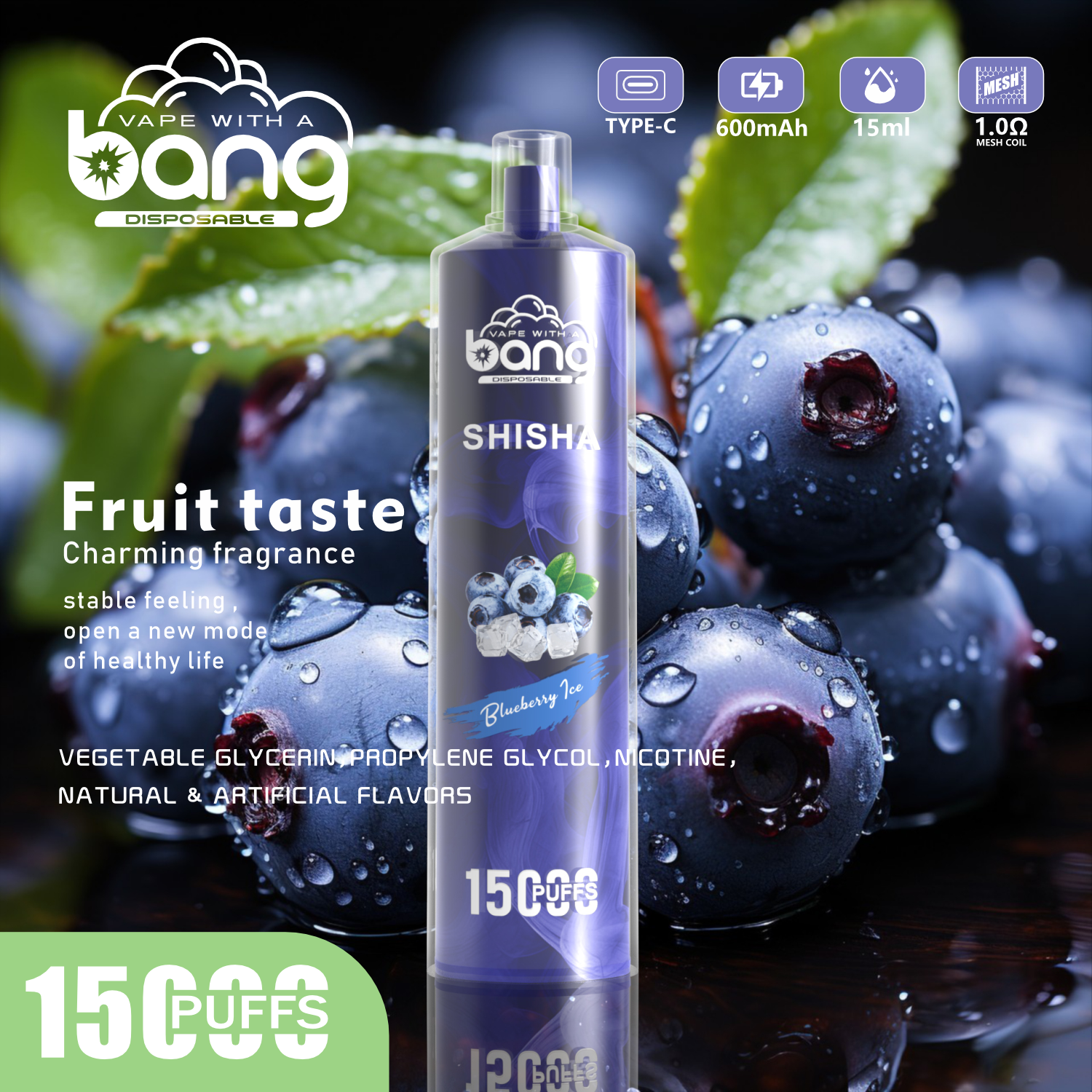Bang SHISHA 15000 Puffs Vape Original E Cigarette - Image 9