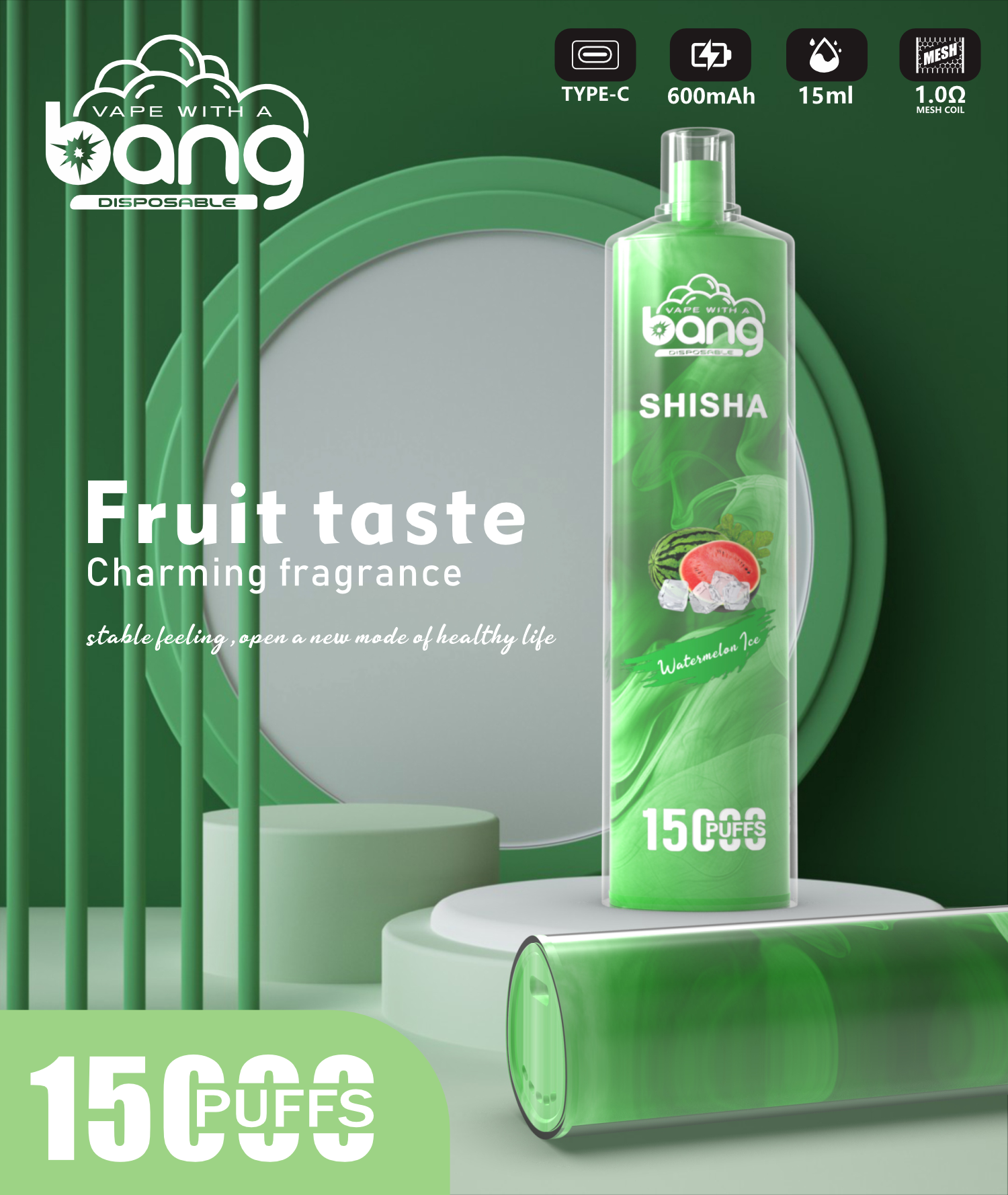 Bang SHISHA 15000 Puffs Vape Original E Cigarette