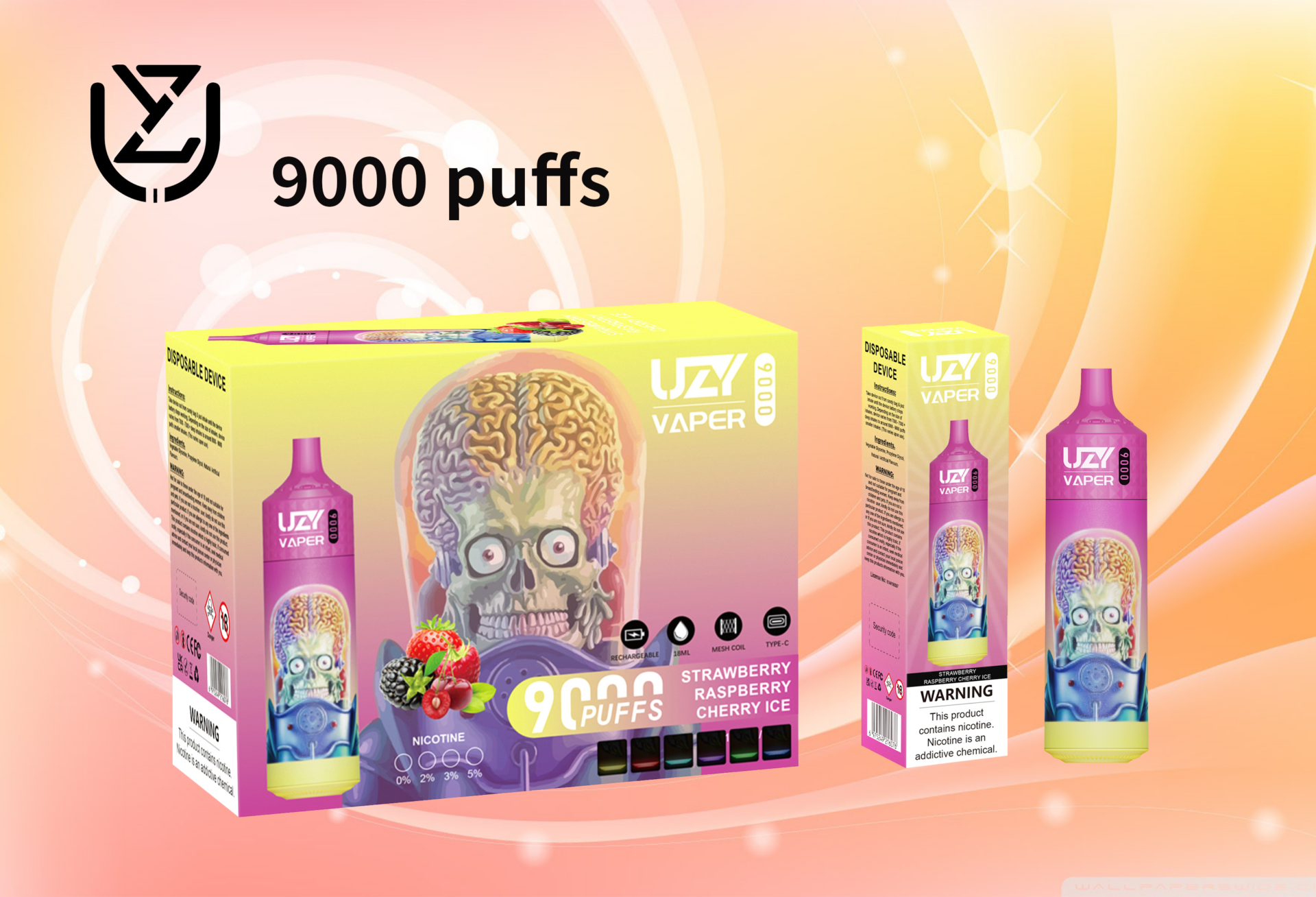 UZY Vaper 9000 Puffs Vape original E Cigarette