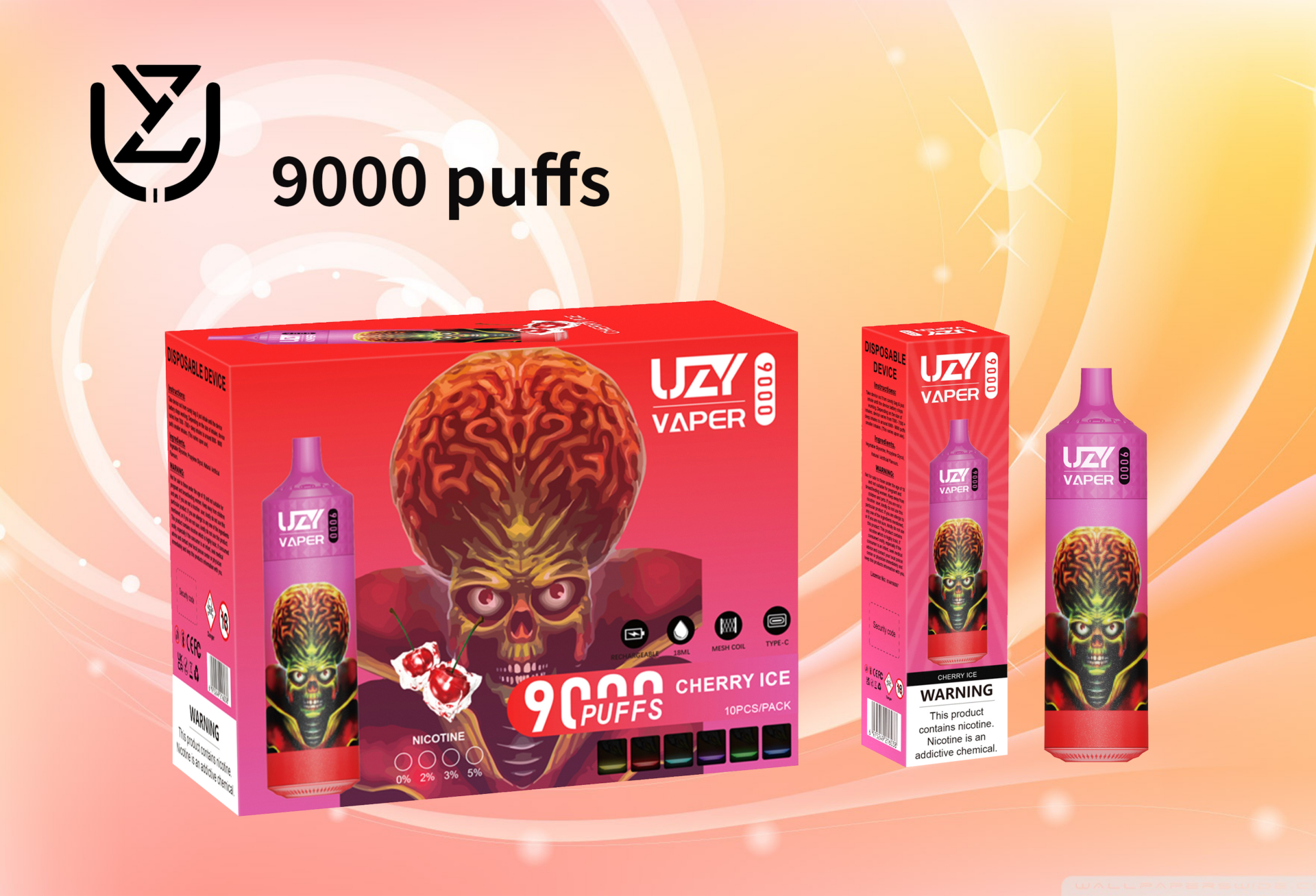 UZY Vaper 9000 Puffs Vape original E Cigarette