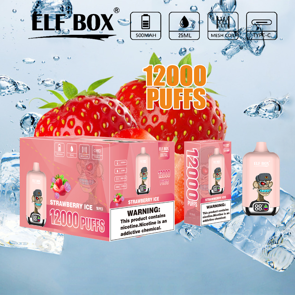 ELF box digital 12000 puffs Vape original E Cigarette