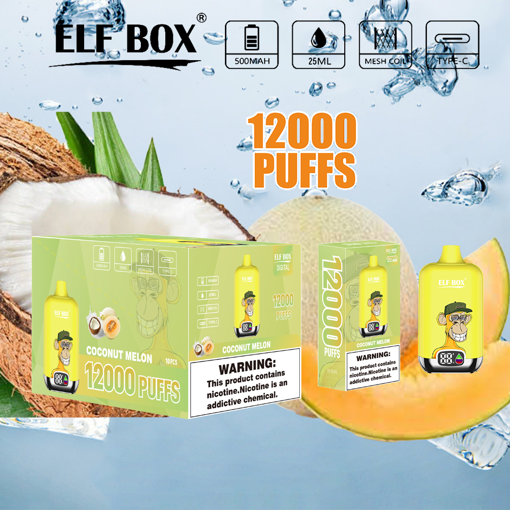 ELF box digital 12000 puffs Vape original E Cigarette