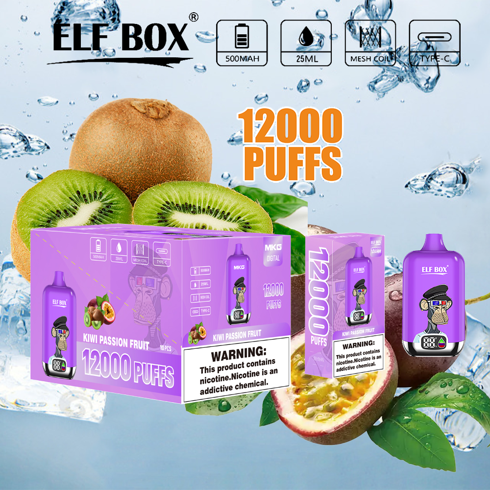 ELF box digital 12000 bouffes Vape original E Cigarette - ChicVape