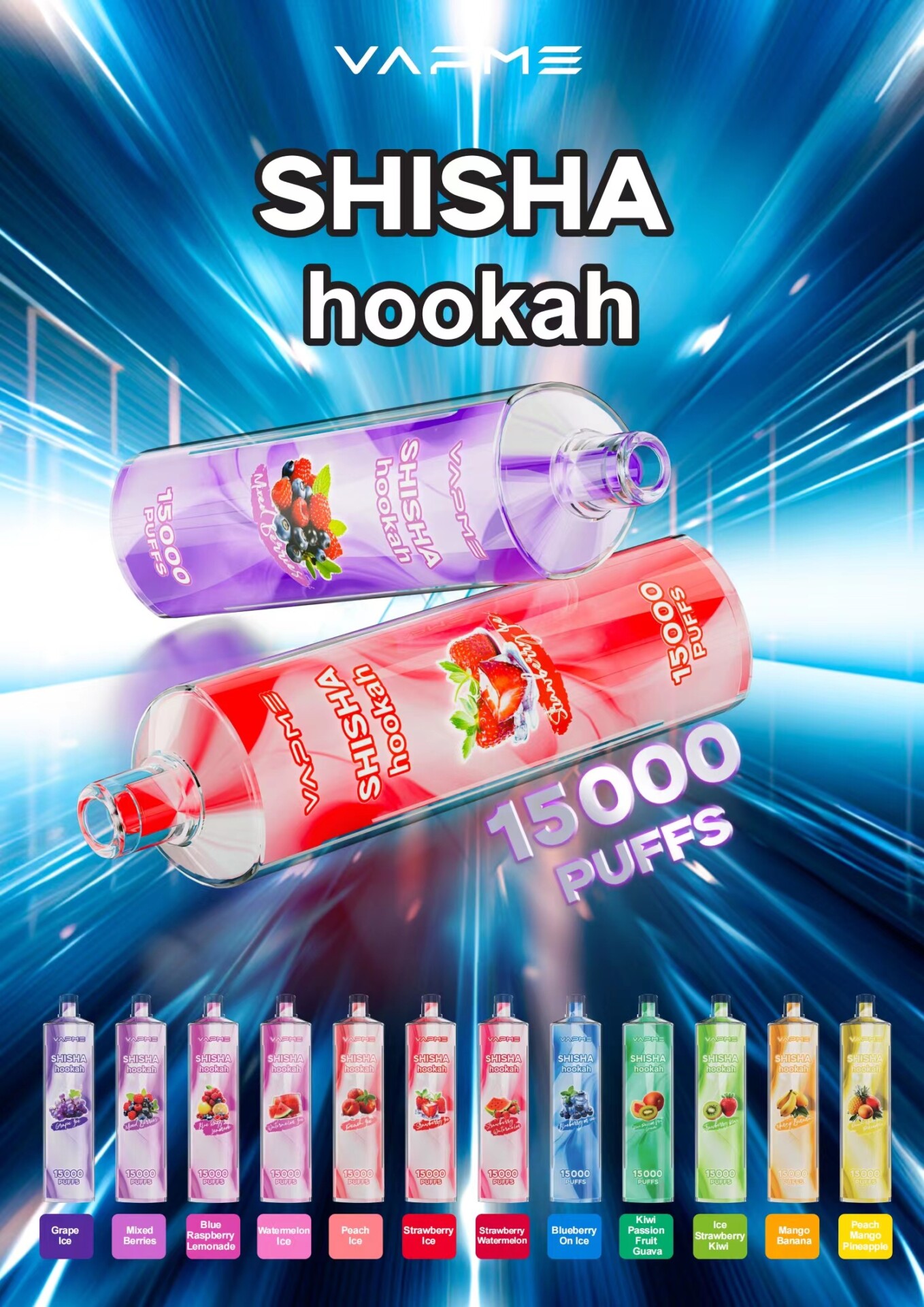 VAPME SHISHA Hookah 15000 Puffs Vape original E Cigarette