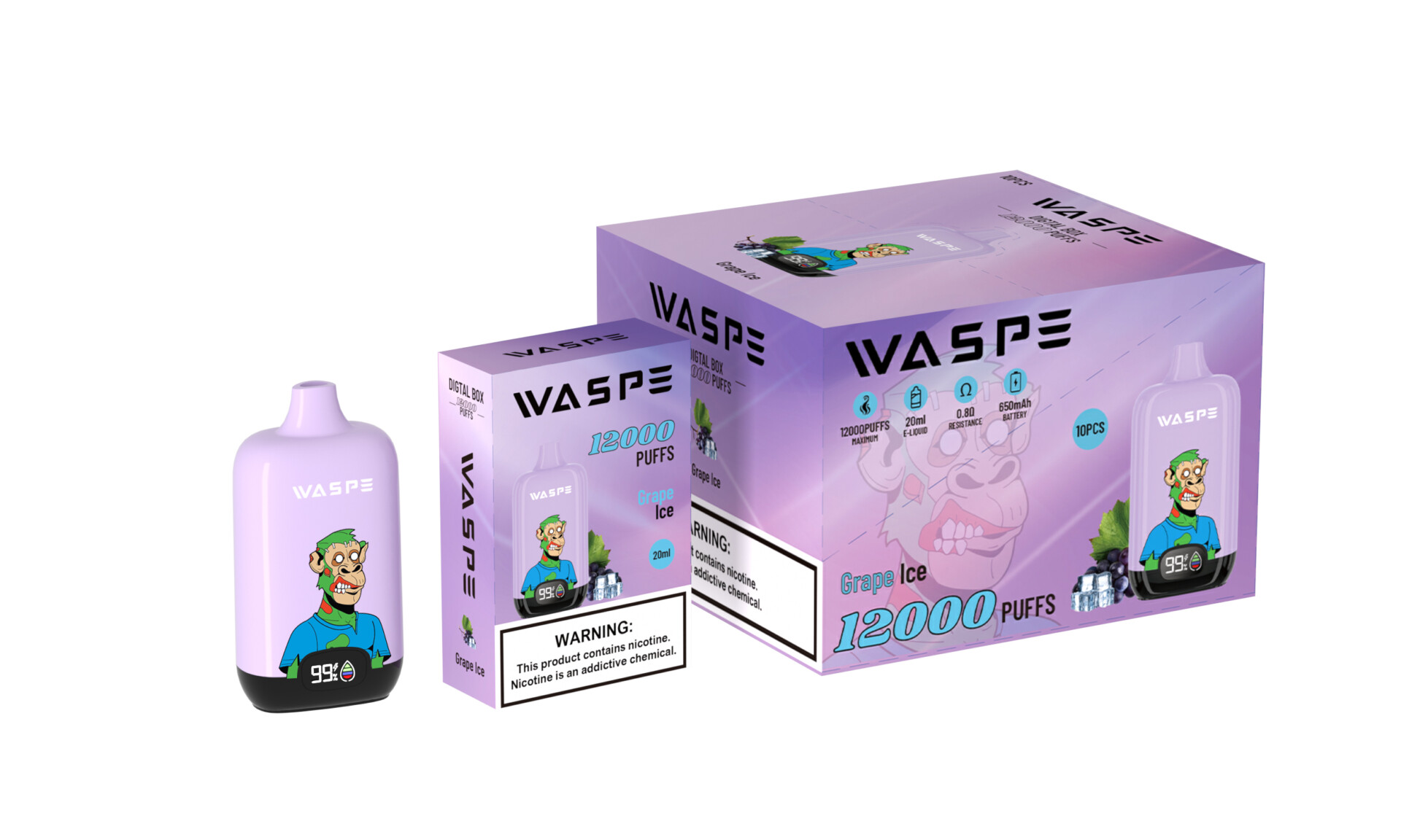 WASPE Digital Box 12000 Puffs Vape Original E-Cigarette
