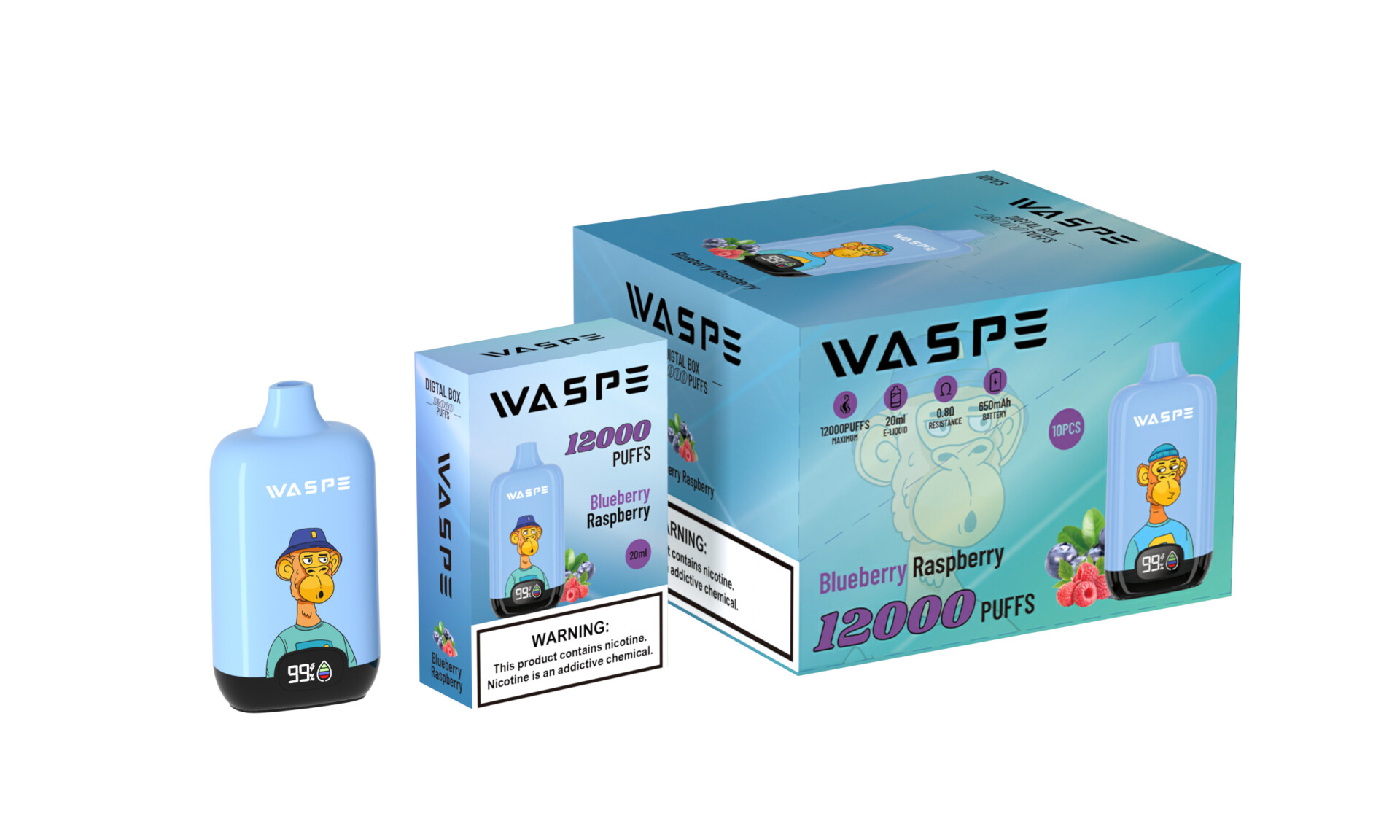 WASPE Digital Box 12000 Puffs Vape Original E-Cigarette