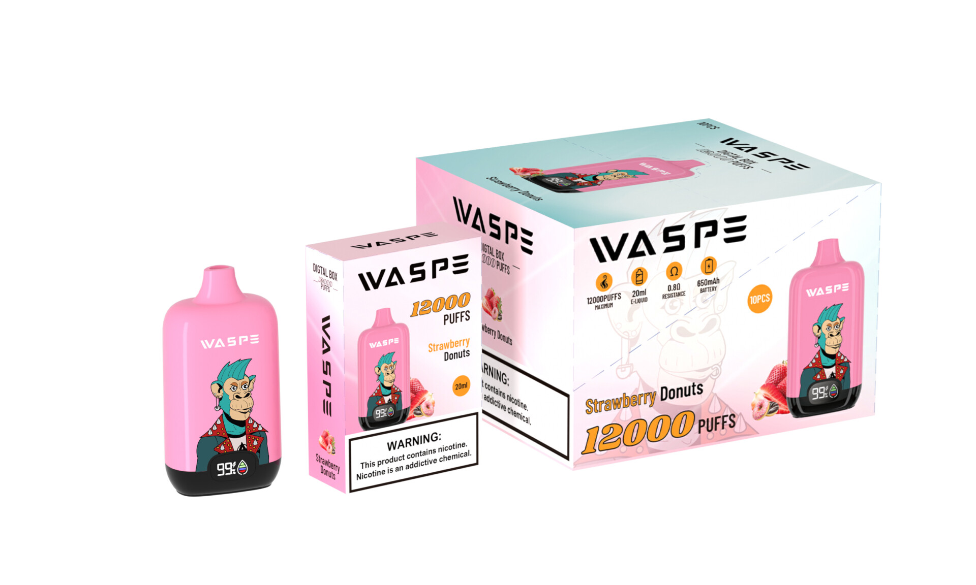 WASPE Digital Box 12000 Puffs Vape Original E-Cigarette