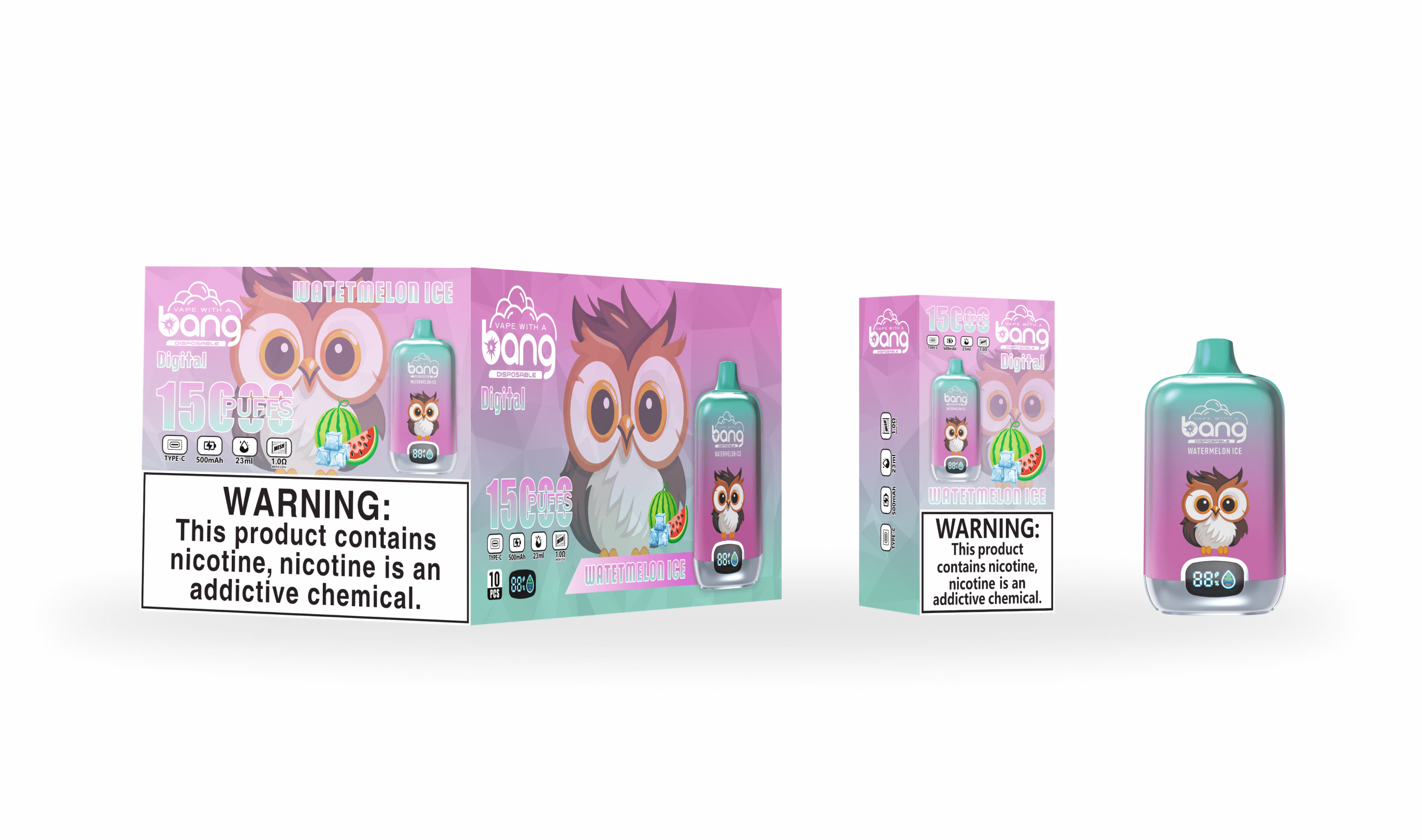 Bang Digital Box 15000 Puffs Vape original E-Zigarette-Neu