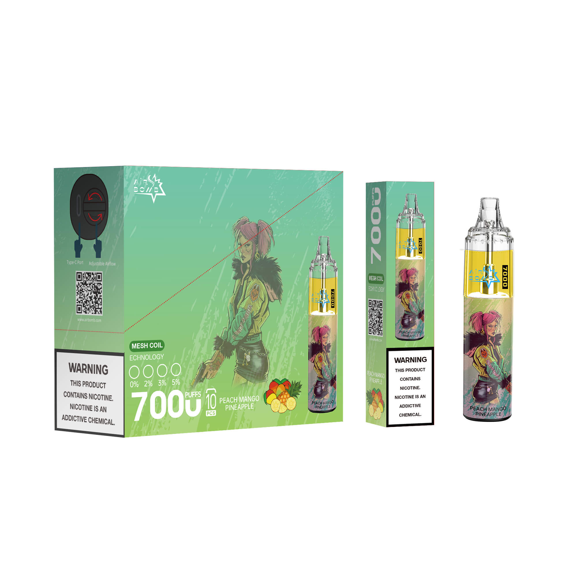 Airbomb tornado 7000 Puffs Vape original E Cigarette - Image 4