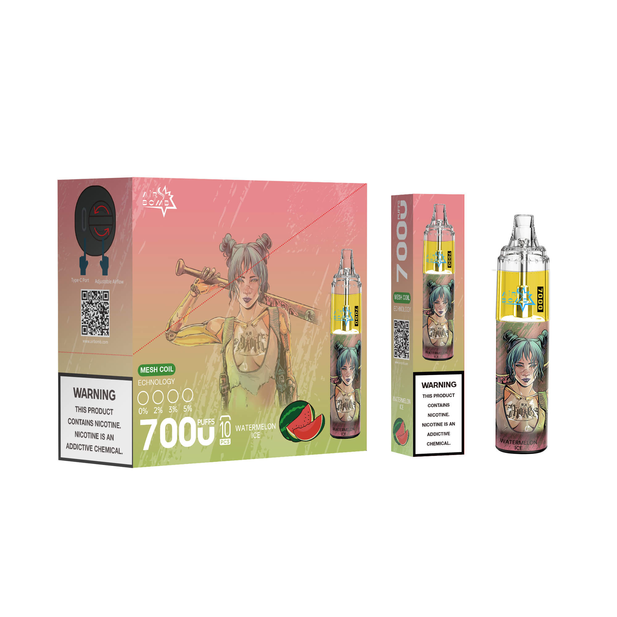 Airbomb tornado 7000 Puffs Vape original E Cigarette - Image 5