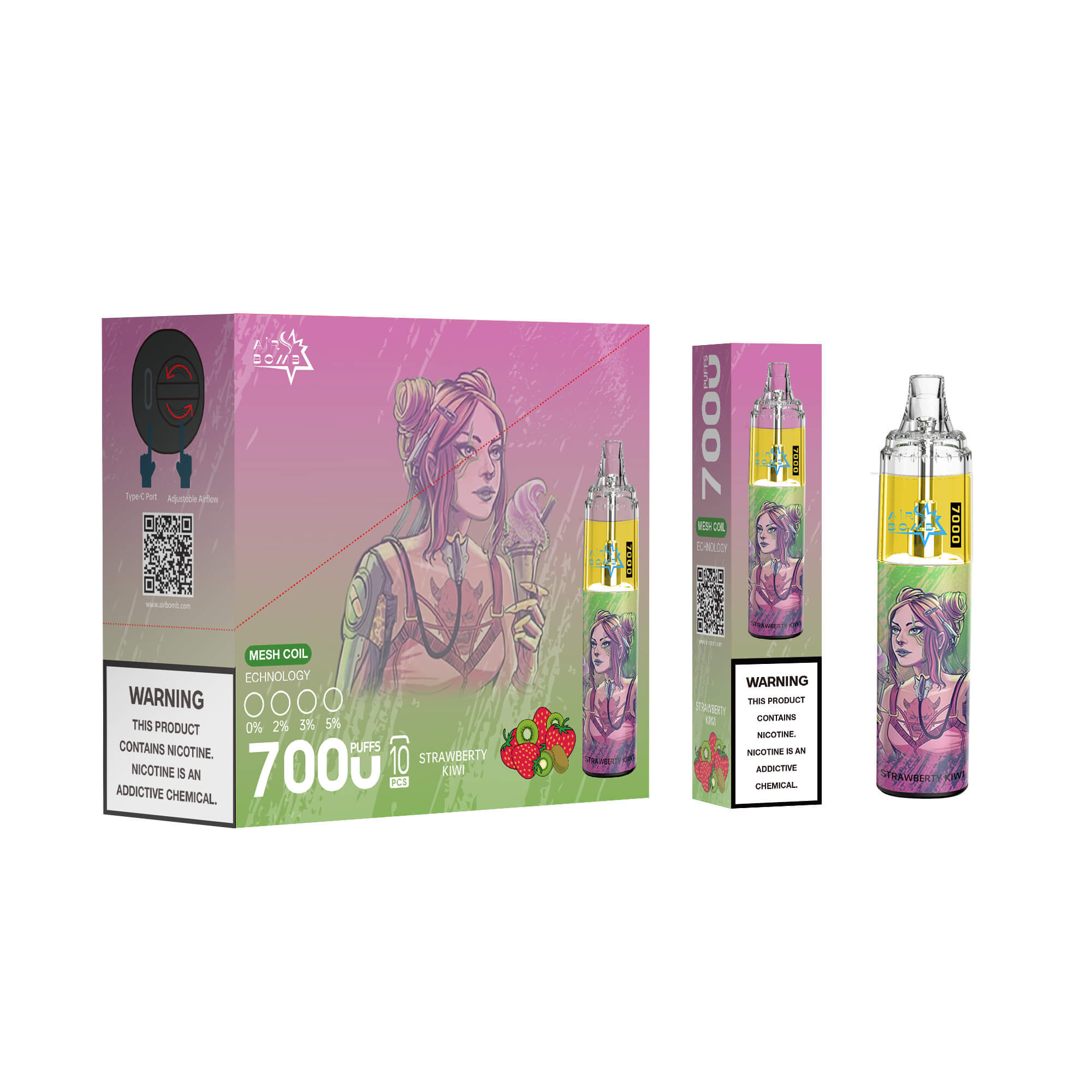 Airbomb tornado 7000 Puffs Vape original E Cigarette - Image 6