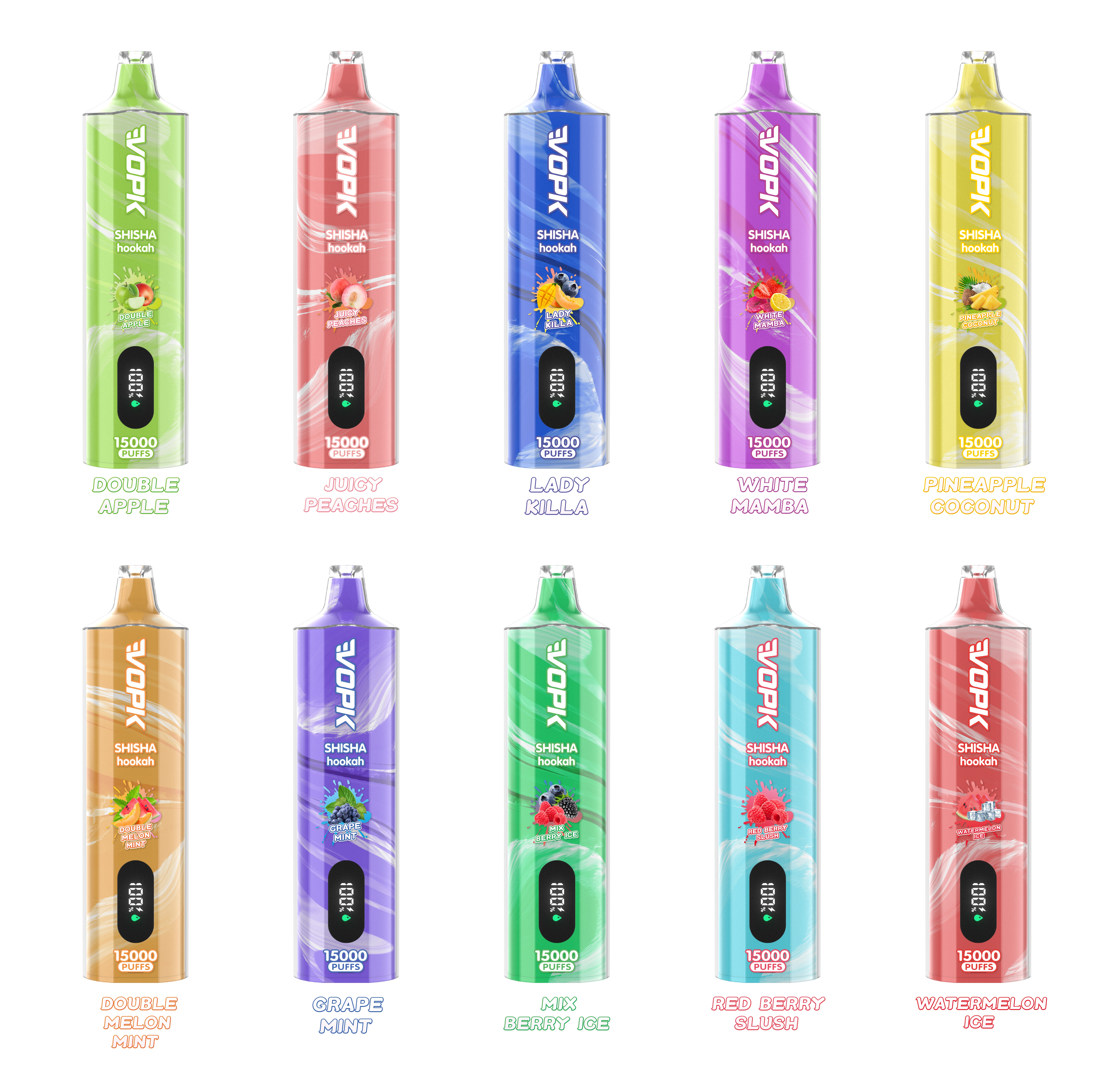 VOPK SHISHA HOOKAH 15000 puffar Vape Original e-cigarett