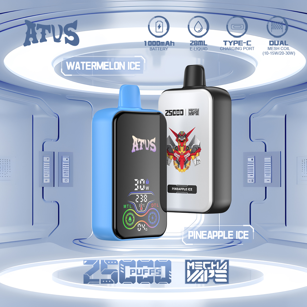 ATVS 25000 Puffs Vape Dual Mesh Coil & Rechargeable Original E-Cigarette