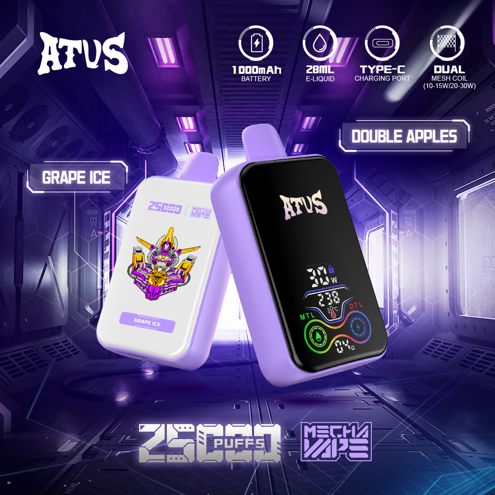 ATVS 25000 Puffs Vape Dual Mesh Coil & Rechargeable Original E-Cigarette