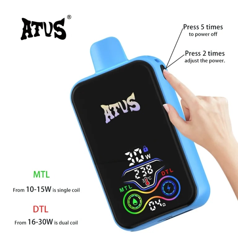 ATVS 25000 Puffs Vape Dual Mesh Coil & Rechargeable Original E-Cigarette