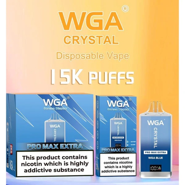WGA Crystal Pro Max Extra 15000 Puffs Vape Original E-Cigarette
