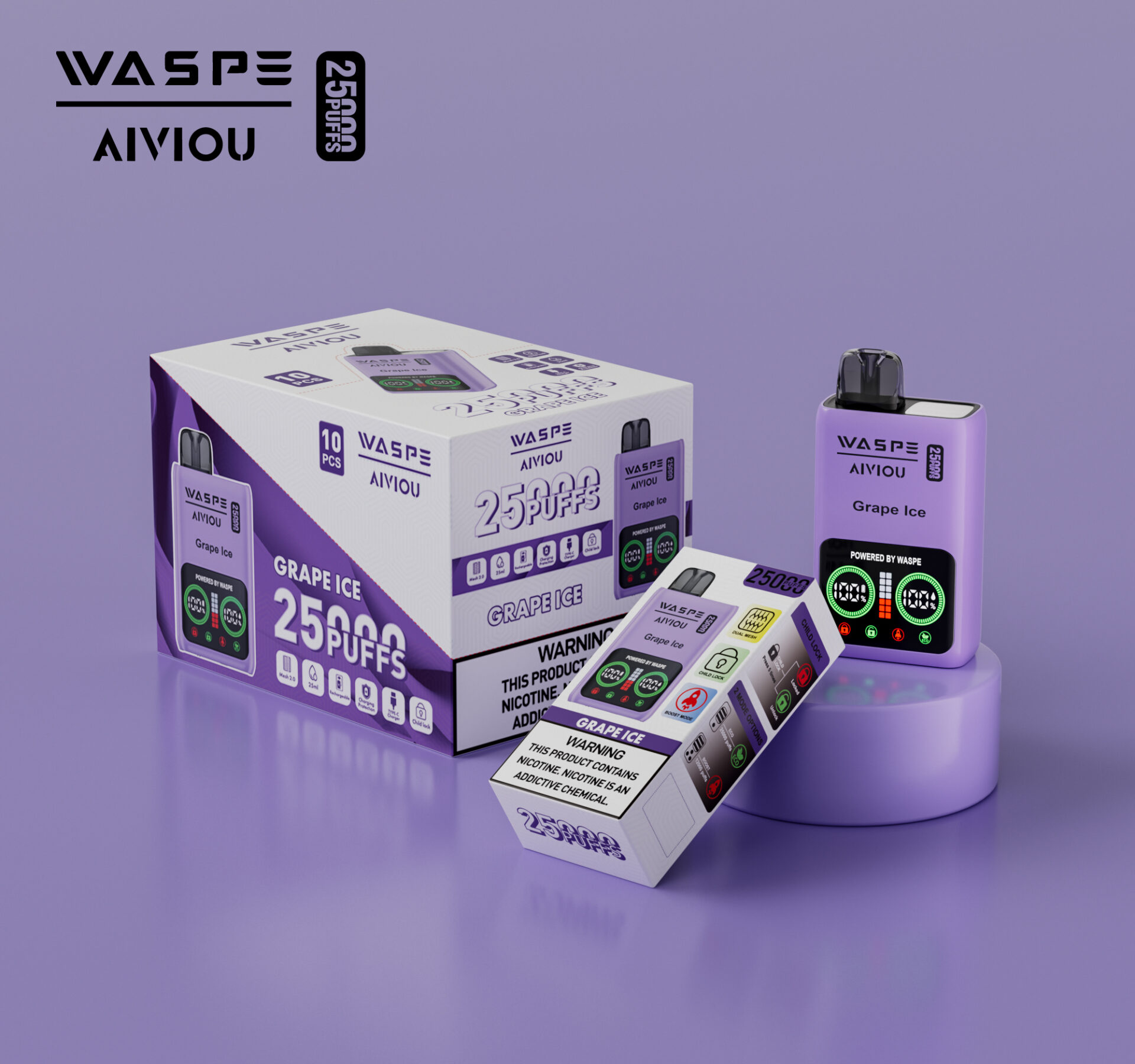 WASPE 25000 25K Puffs Dual Mesh Vape Original E-Cigarette