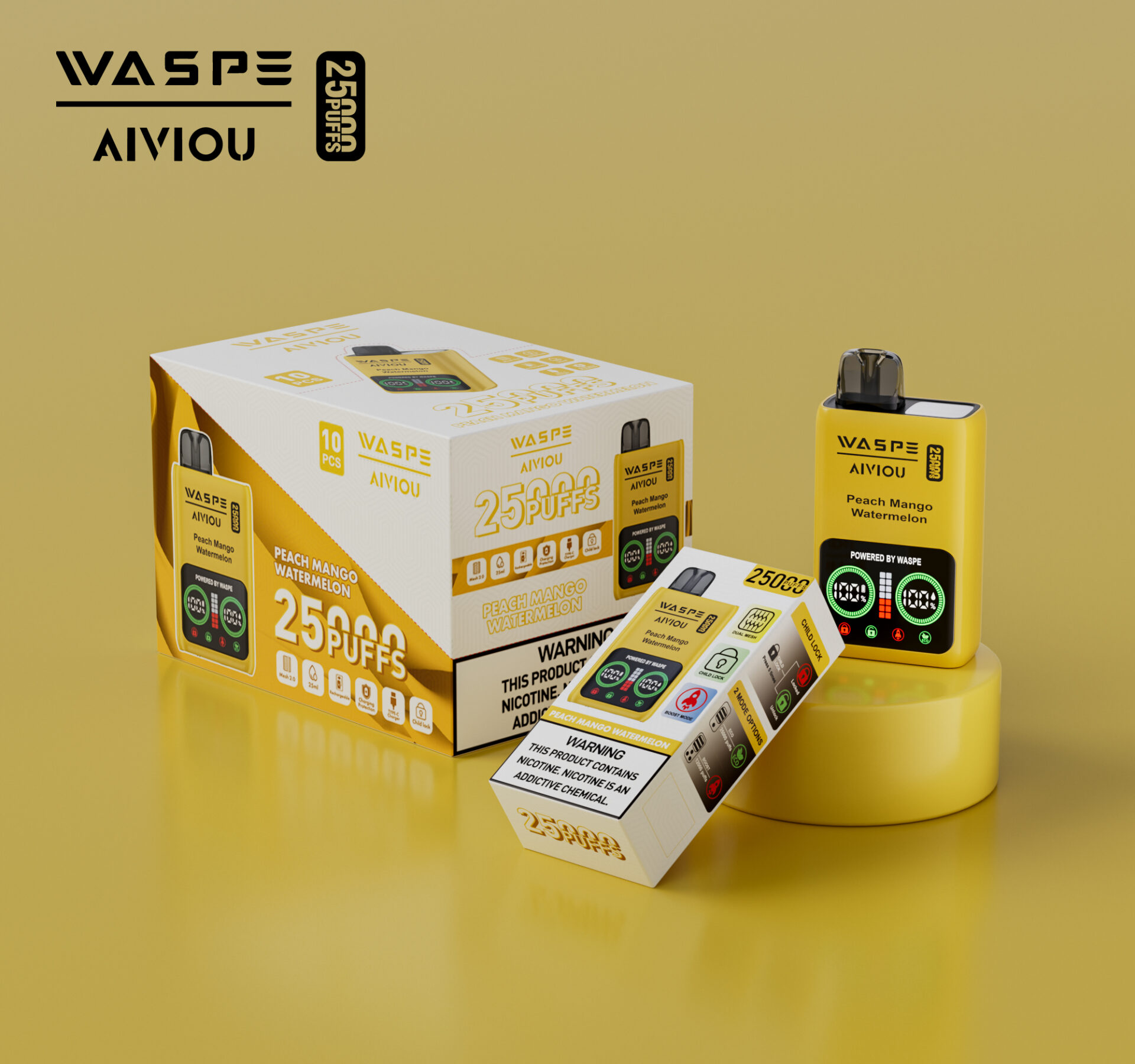 WASPE 25000 25K Puffs Dual Mesh Vape Original E-Cigarette