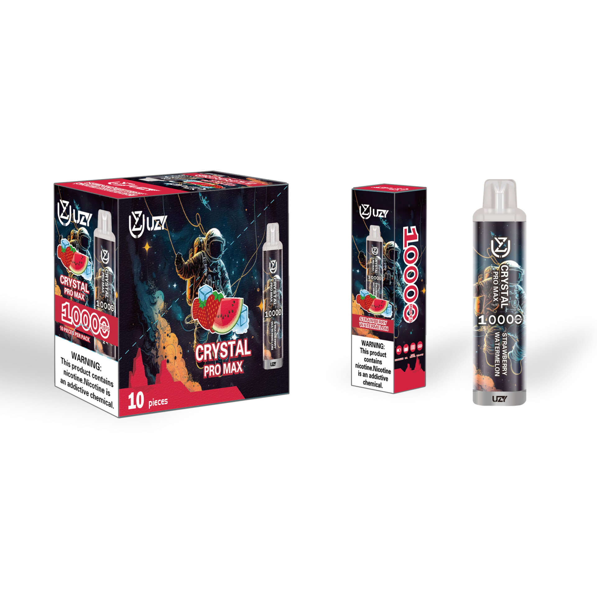 UZY Crystal Pro Max 10k Puffs 0% 2% 3% 5% Nicotine Rechargeable Disposable Pod