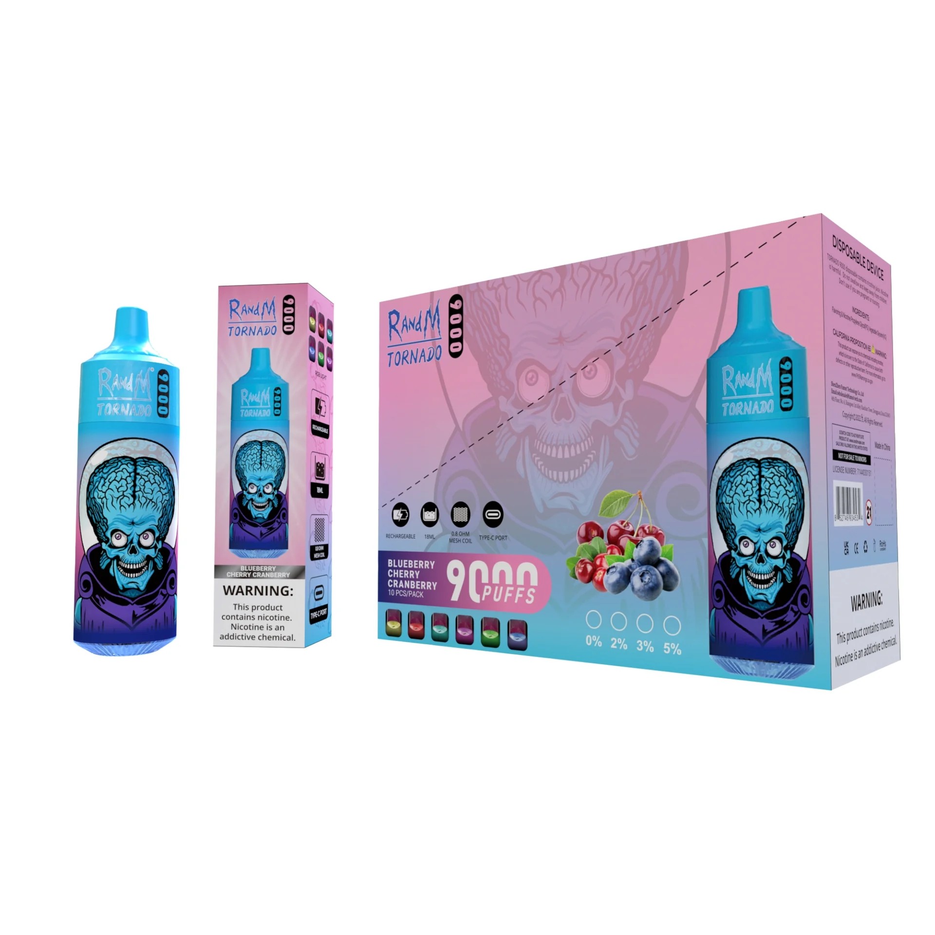 RandM Tornado 9000 Puffs Vape オリジナル電子タバコ
