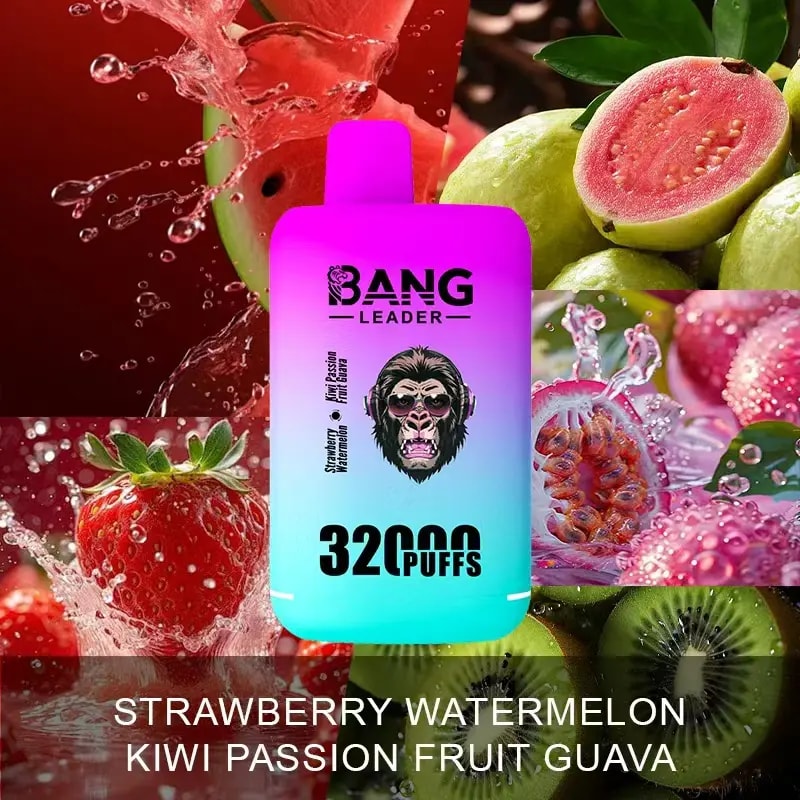 bang leader 32000 Concentrazioni di nicotina: 0%, 2%, 3%, 5% Numero di tiri: fino a 32000 tiri Capacità dell'e-liquid: due pod (28 ml + 28 ml) Doppia bobina a maglie Capacità della batteria: batteria ricaricabile da 650 mAh Aromi: 12 aromi unici Porta di ricarica: ricarica rapida di tipo C Confezione: 10 pezzi per scatola