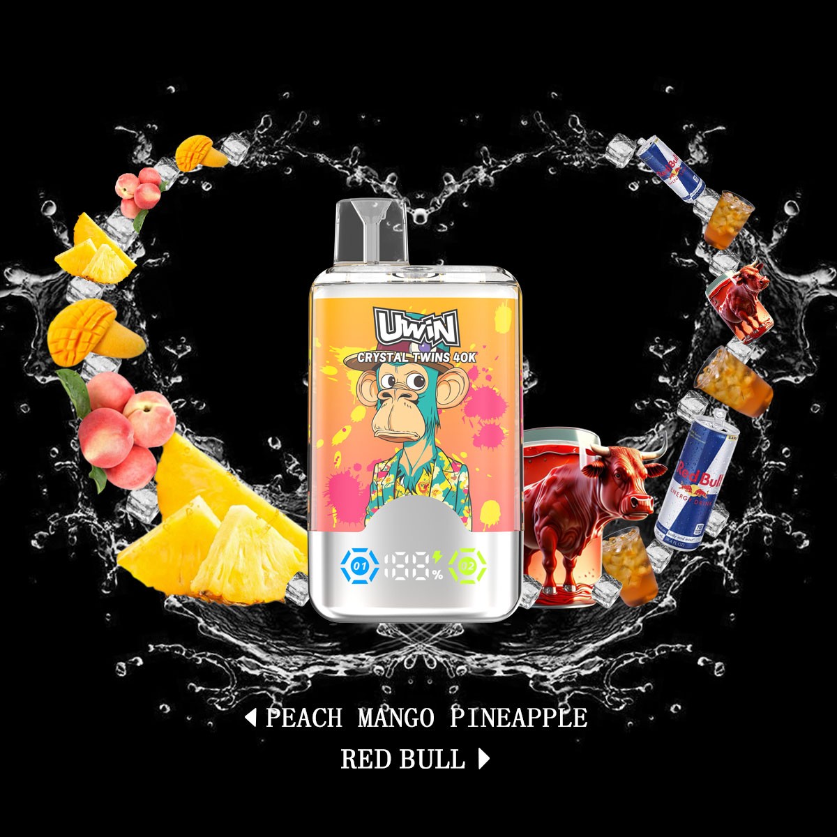 Uwin Crystal Twins 40K Puffs Vape Dual Flavors Original E-Zigarette-Nikotin Optionen: 0%, 2%, 3%, 5% Puffs: Bis zu 40.000 Züge E-Liquid Kapazität: 32ml Mesh Coil: 0,6Ω Wiederaufladbarer Akku: 850mAh Smart Screen Type-C Crystal Design Aromen: 10 Optionen verfügbar Verpackung: 10 Stück/Karton