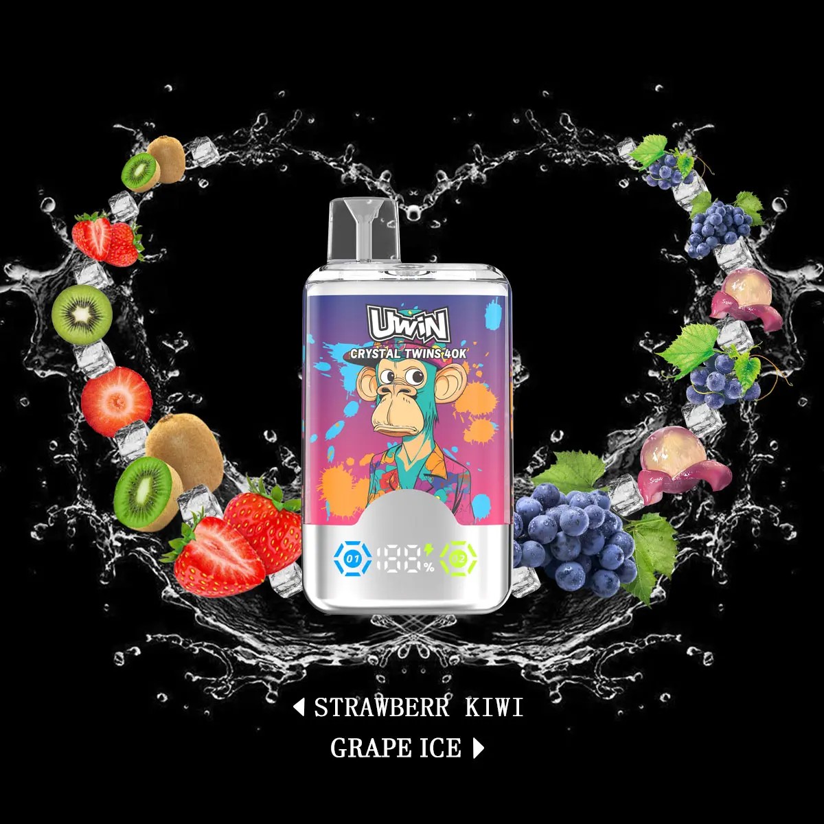 Uwin Crystal Twins 40K Puffs Vape Dual Flavors Original E-Zigarette-Nikotin Optionen: 0%, 2%, 3%, 5% Puffs: Bis zu 40.000 Züge E-Liquid Kapazität: 32ml Mesh Coil: 0,6Ω Wiederaufladbarer Akku: 850mAh Smart Screen Type-C Crystal Design Aromen: 10 Optionen verfügbar Verpackung: 10 Stück/Karton