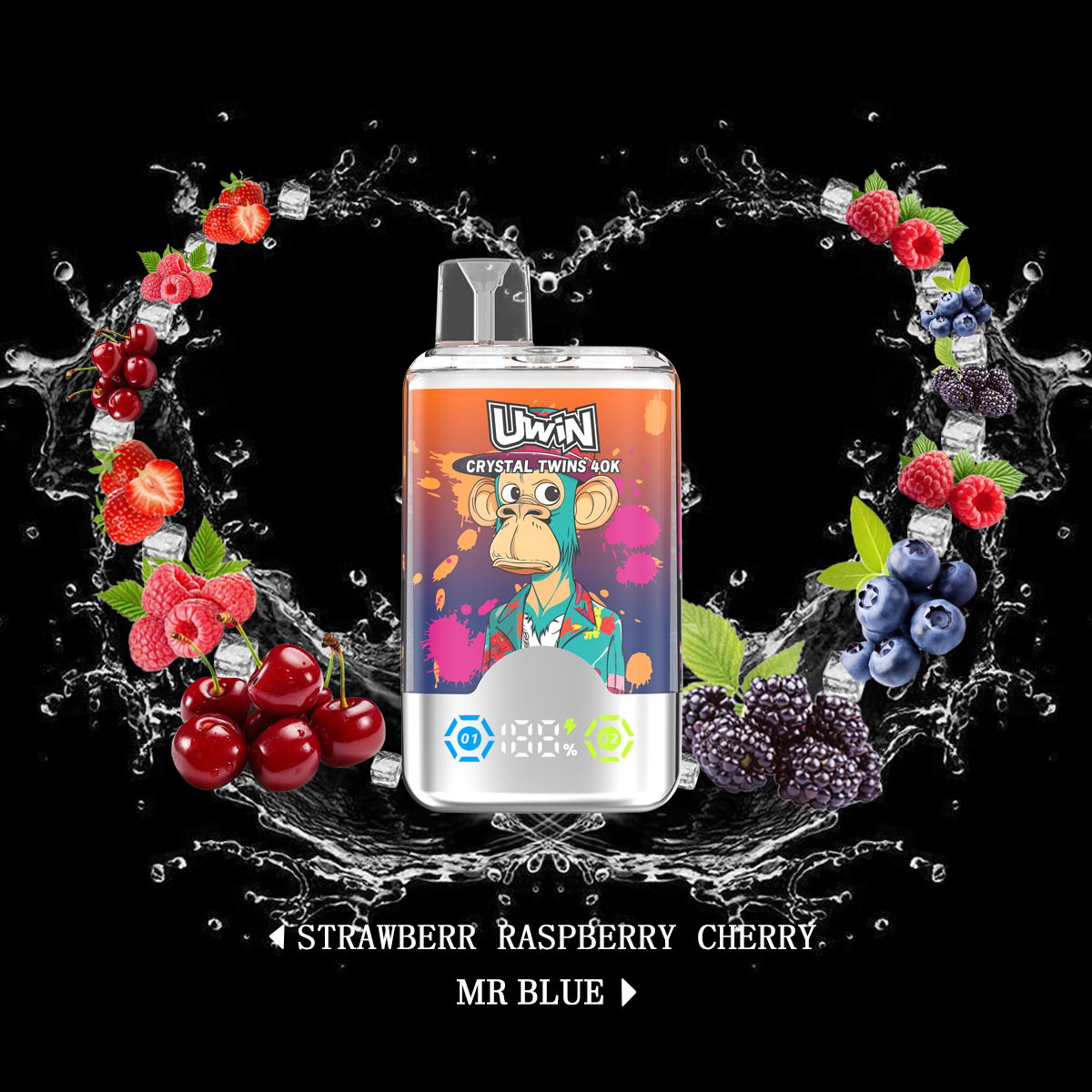Uwin Crystal Twins 40K Puffs Vape Dual Flavors Original E-Zigarette-Nikotin Optionen: 0%, 2%, 3%, 5% Puffs: Bis zu 40.000 Züge E-Liquid Kapazität: 32ml Mesh Coil: 0,6Ω Wiederaufladbarer Akku: 850mAh Smart Screen Type-C Crystal Design Aromen: 10 Optionen verfügbar Verpackung: 10 Stück/Karton