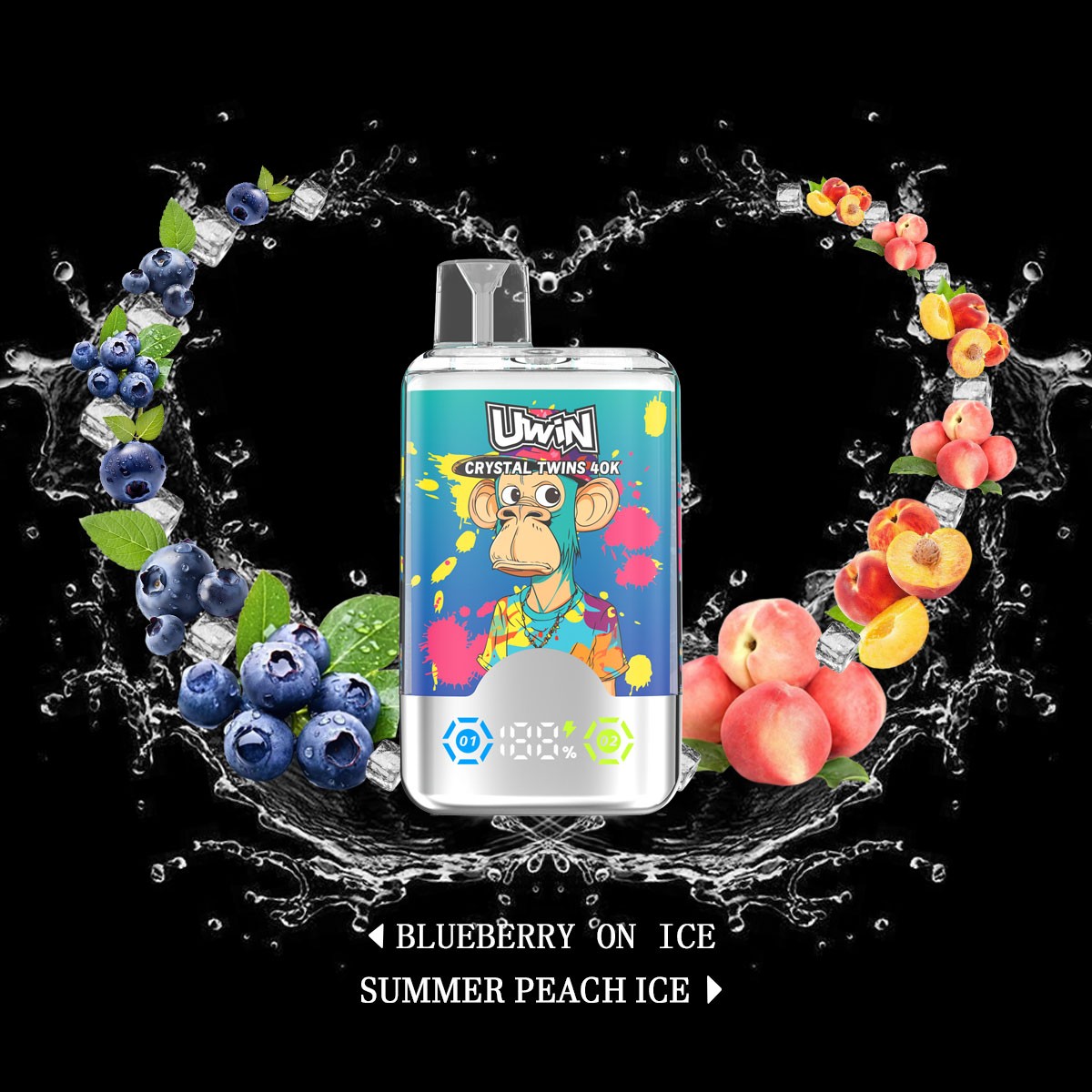Uwin Crystal Twins 40K Puffs Vape Dual Flavors Original E-Zigarette-Nikotin Optionen: 0%, 2%, 3%, 5% Puffs: Bis zu 40.000 Züge E-Liquid Kapazität: 32ml Mesh Coil: 0,6Ω Wiederaufladbarer Akku: 850mAh Smart Screen Type-C Crystal Design Aromen: 10 Optionen verfügbar Verpackung: 10 Stück/Karton