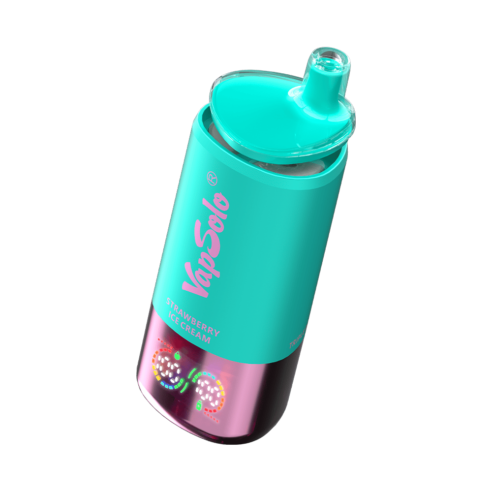 El vaporizador VapSolo Triple 30K Puffs presenta tres sabores en un solo dispositivo, 30.000 bocanadas, una batería recargable de 650 mAh, pantalla LCD, bobina de triple malla y carga rápida tipo C para una experiencia premium.