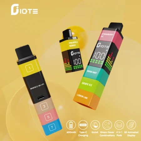El kit IQTE MAHA 2400 Puffs presenta diversos sabores 4 en 1, un sistema de cápsulas modular, batería recargable de 500 mAh, carga rápida tipo C y pantalla animada en 3D para una experiencia de vapeo mejorada.