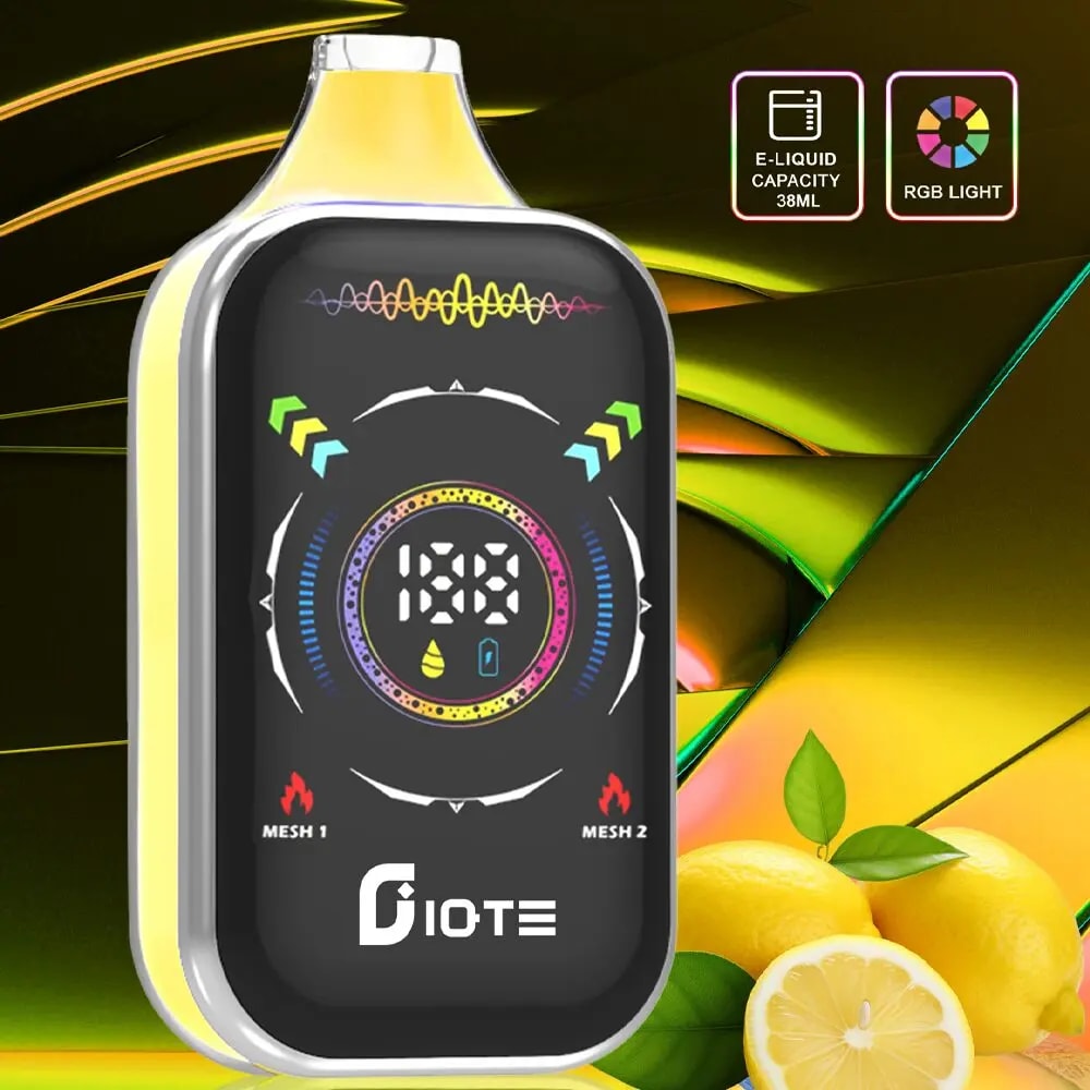 IQTE 50000 Puffs Vape mit hoher Kapazität, 38 ml E-Liquid, Dual-Mesh-Coil, LED-Display, RGB-Beleuchtung, einstellbarem Luftstrom und Schnellladefunktion Typ C. Bietet 2% und 5% Nikotin für langanhaltenden, individuellen Dampfgenuss.