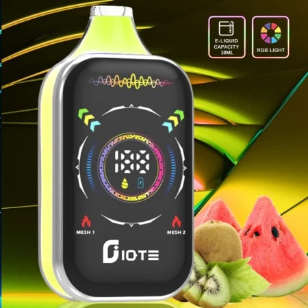 Högkapacitets IQTE 50000 Puffs Vape med 38 ml e-vätska, dubbel mesh-spole, LED-display, RGB-ljus, justerbart luftflöde och Type-C snabbladdning. Erbjuder 2% och 5% nikotin för långvarig, anpassningsbar vaping-tillfredsställelse.