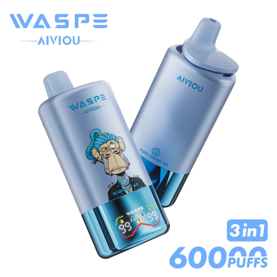 Waspe 60K Vape offre fino a 60.000 tiri, tripla possibilità di cambiare l'aroma, opzioni di nicotina 0–5%, e-liquid da 54 ml, display intelligente e ricarica rapida per un'esperienza di svapo potente e saporita.