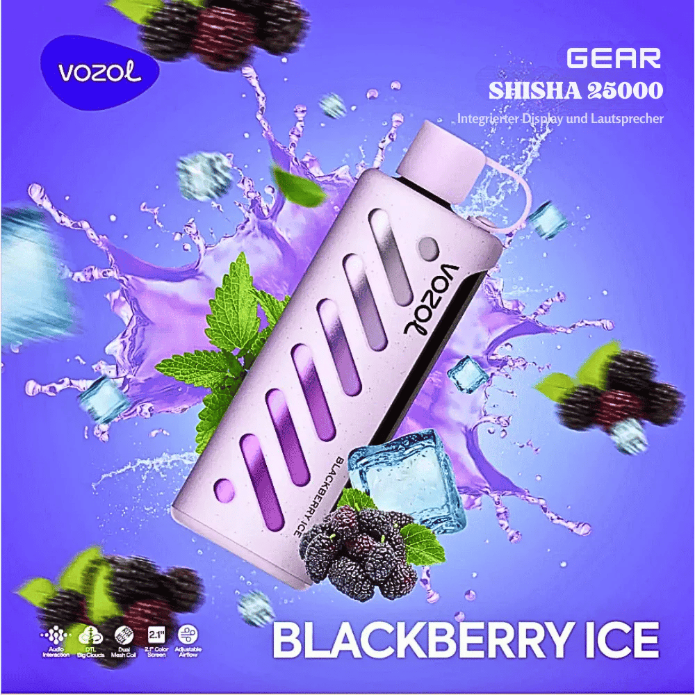 Der Vozol Gear Shisha 25K Puffs Vape bietet zwei Leistungsmodi, 25 ml E-Liquid, 5% Nikotin und 25.000 Züge. Zu den Features gehören ein Smart Chip, zwei Mesh-Coils, ein 2,1-Zoll-Bildschirm, Audio-Feedback und 21 Aromen für ein erstklassiges Dampferlebnis.