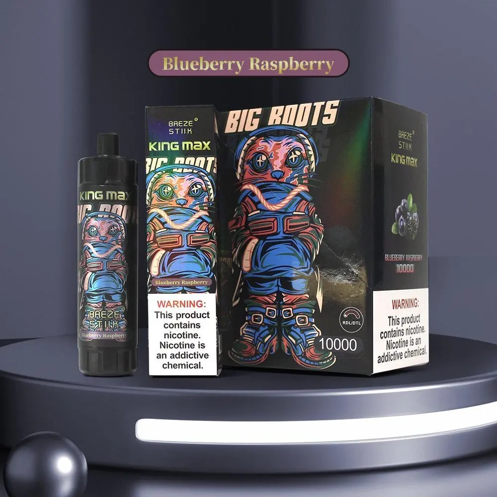 BREZE STIIK BS Kingmax は、10,000 パフ、サブオーム メッシュ コイル、20 mL リキッド、調整可能なエアフロー、高速 Type-C 充電、および 12 種類のフレーバーを提供します。.