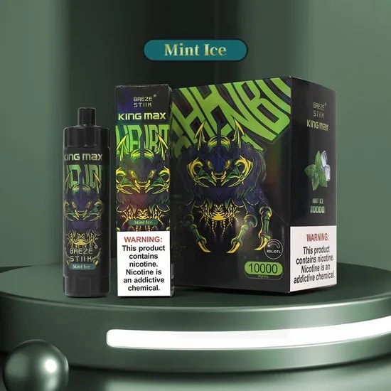 BREZE STIIK BS Kingmax は、10,000 パフ、サブオーム メッシュ コイル、20 mL リキッド、調整可能なエアフロー、高速 Type-C 充電、および 12 種類のフレーバーを提供します。.