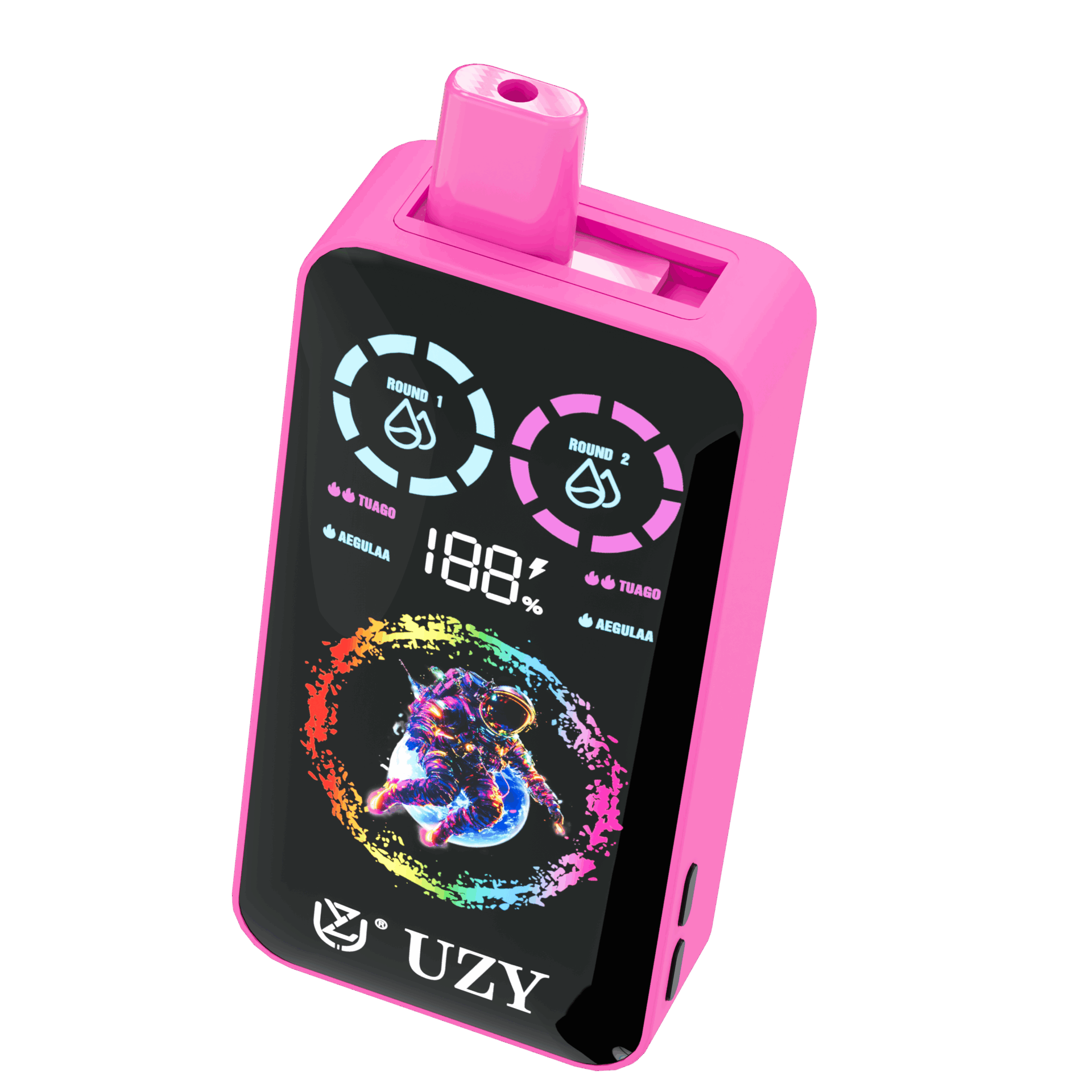 El vaporizador UZY Tornado 30000 Puffs presenta sabores duales, bobina de malla dual, pantalla inteligente y flujo de aire ajustable con hasta 30 000 bocanadas, batería de 850 mAh, 40 ml de e-líquido y opciones de nicotina 0–5%.
