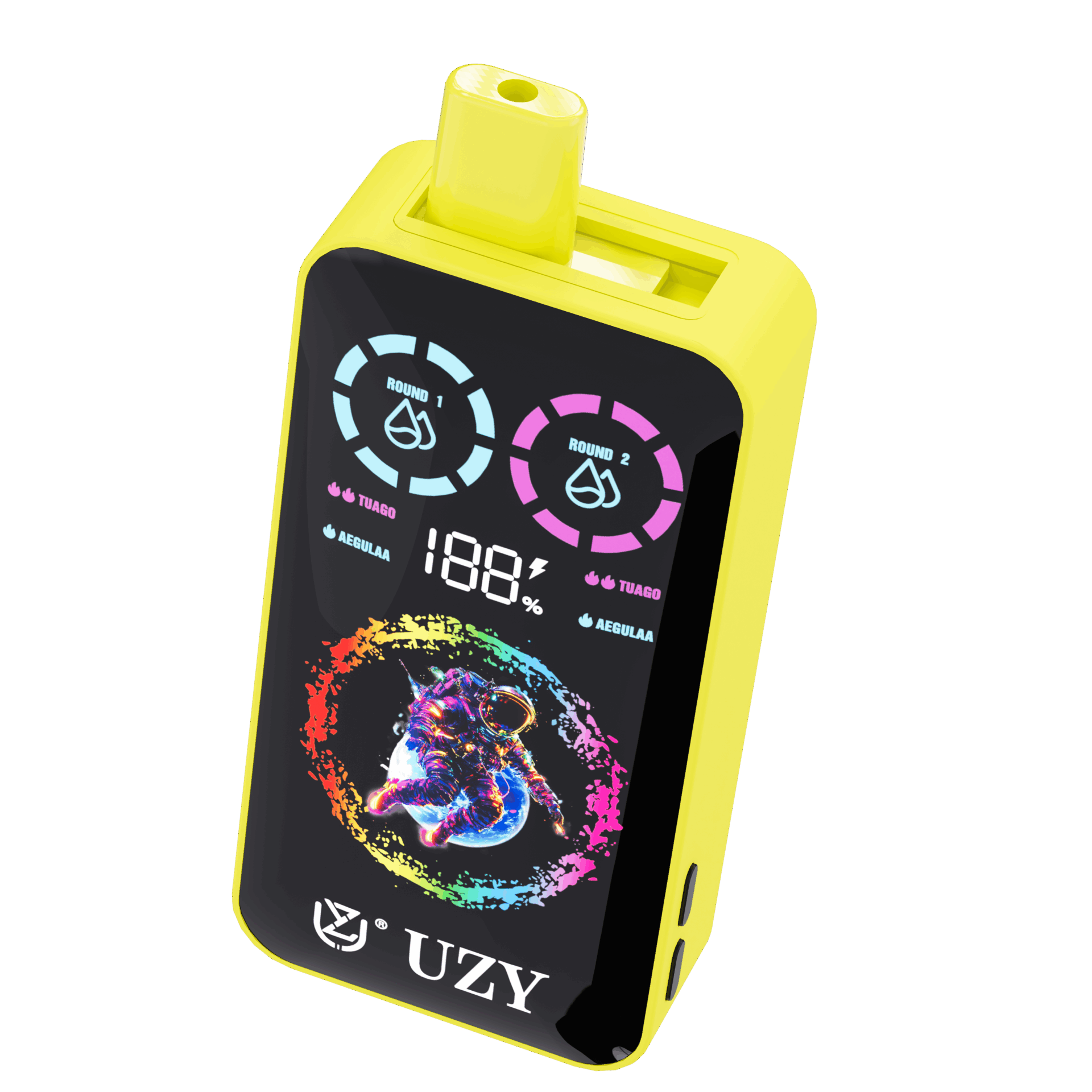 El vaporizador UZY Tornado 30000 Puffs presenta sabores duales, bobina de malla dual, pantalla inteligente y flujo de aire ajustable con hasta 30 000 bocanadas, batería de 850 mAh, 40 ml de e-líquido y opciones de nicotina 0–5%.