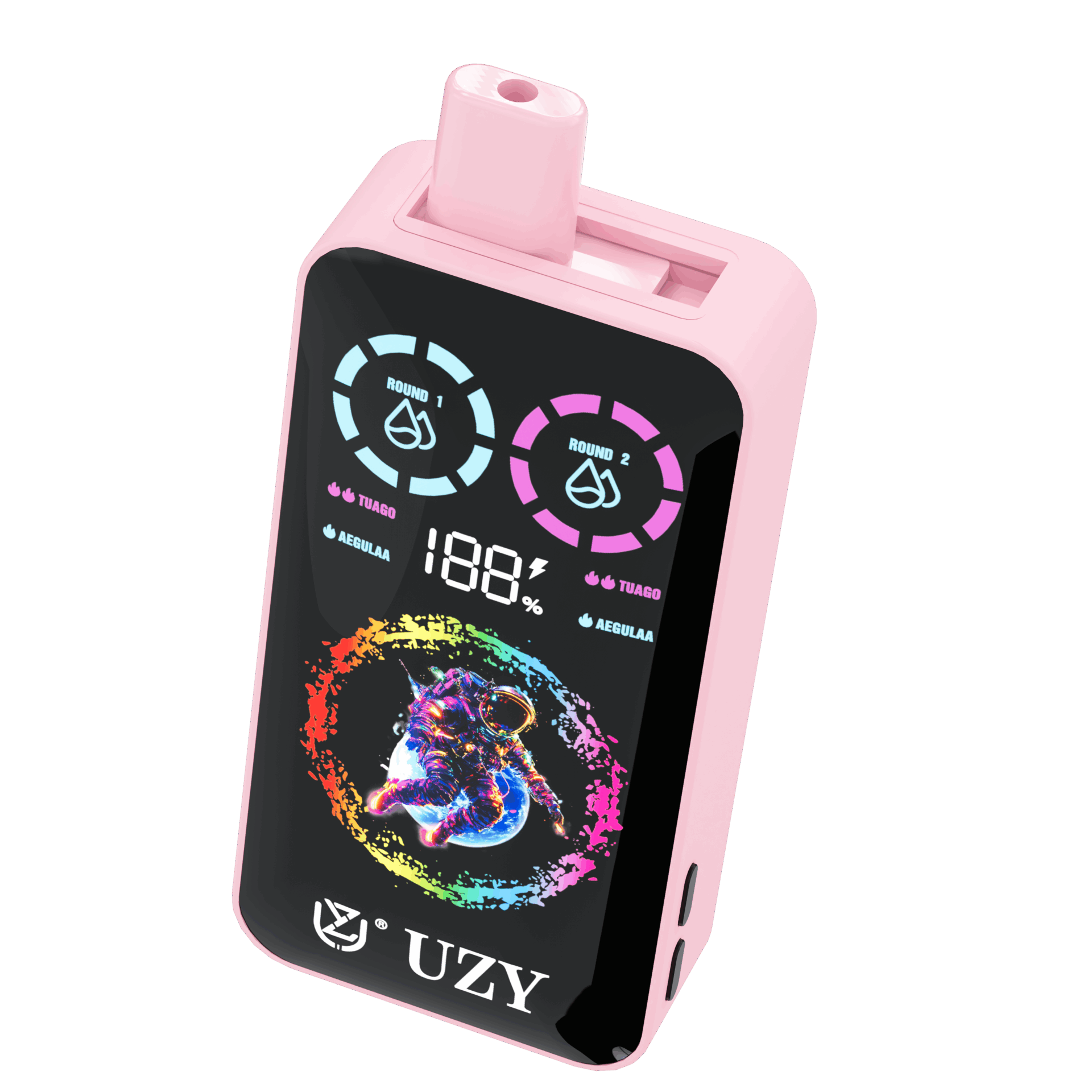 El vaporizador UZY Tornado 30000 Puffs presenta sabores duales, bobina de malla dual, pantalla inteligente y flujo de aire ajustable con hasta 30 000 bocanadas, batería de 850 mAh, 40 ml de e-líquido y opciones de nicotina 0–5%.