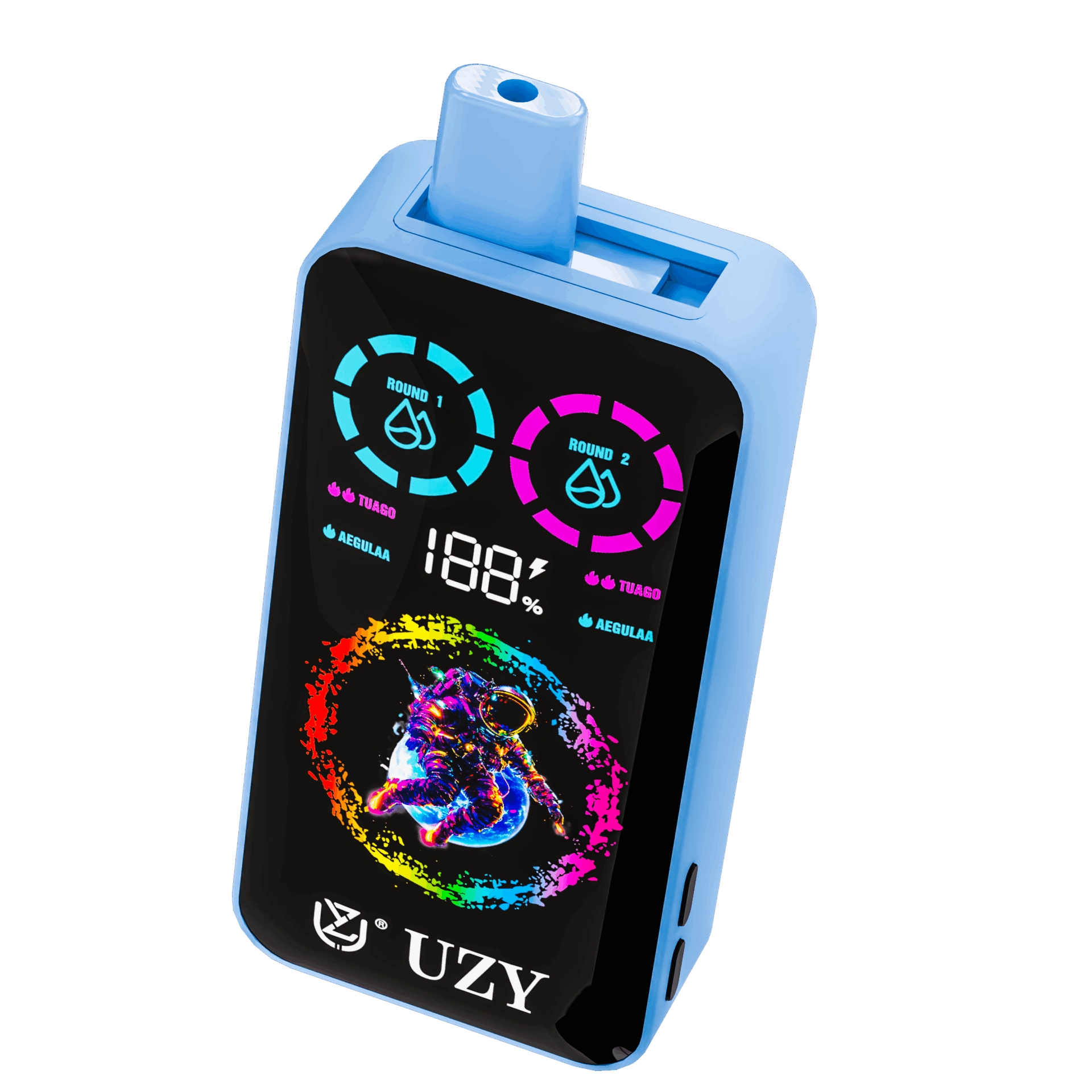El vaporizador UZY Tornado 30000 Puffs presenta sabores duales, bobina de malla dual, pantalla inteligente y flujo de aire ajustable con hasta 30 000 bocanadas, batería de 850 mAh, 40 ml de e-líquido y opciones de nicotina 0–5%.