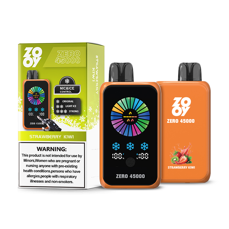 Zooy Zero 45000 Puffs Vapeは、NIC&ICEコントロール、調整可能なエアフロー、デュアルメッシュコイル、スマートディスプレイを備えた最大45,000パフを提供します。