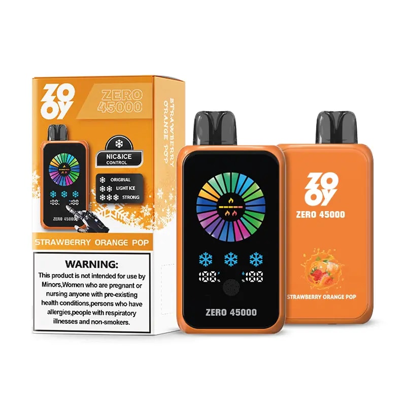 ZOOY ZERO 45000 puffar vape ger upp till 45 000 puffar med Nic&Ice Control, justerbart luftflöde, dubbla mesh-spolar och en smart display. Njut av djärv smak, mjuka träffar och snabb Type-C-laddning i 10 läckra smakalternativ.
