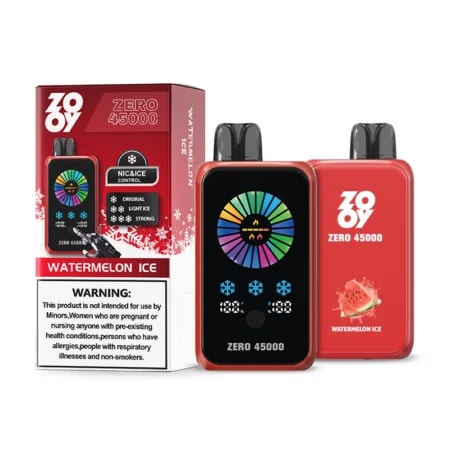 Le vaporisateur ZOOY ZERO 45 000 bouffées offre jusqu'à 45 000 bouffées grâce au contrôle Nic&Ice, à un flux d'air réglable, à une double résistance en mesh et à un écran intelligent. Profitez de saveurs intenses, de hits doux et d'une recharge rapide Type-C avec 10 saveurs délicieuses.