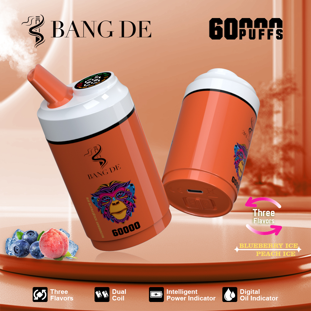 Bang de 60000 Puffs Vapeは、3-in-1フレーバー、デュアルコイル、調整可能なニコチン、12のフレーバー、スマートディスプレイ、および強力で長持ちするvapeのためのタイプC充電を提供します。