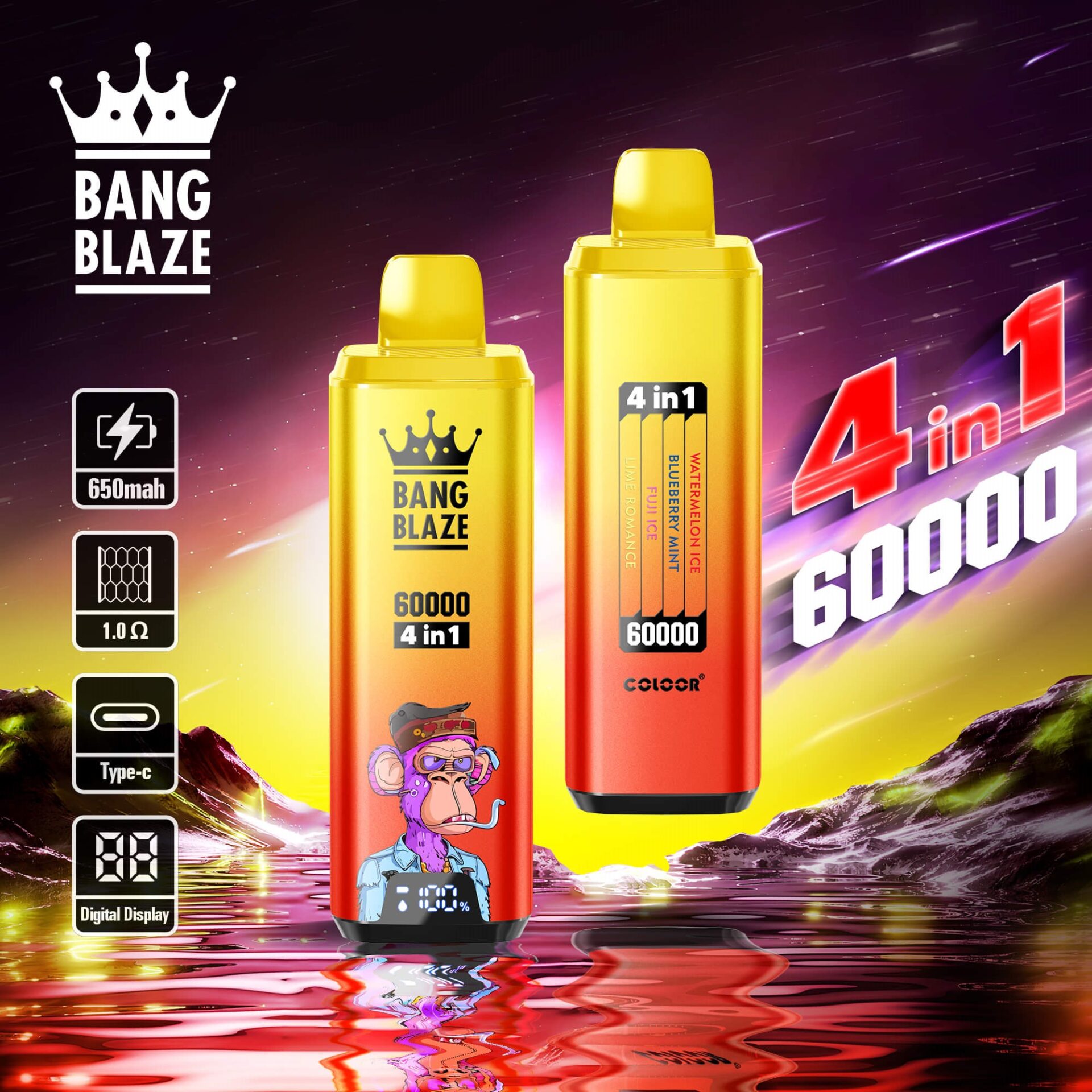 Bang Blaze 60000 60k Puffs Vape 4 in 1 Flavors Original E-Cigarette - Imagen 3