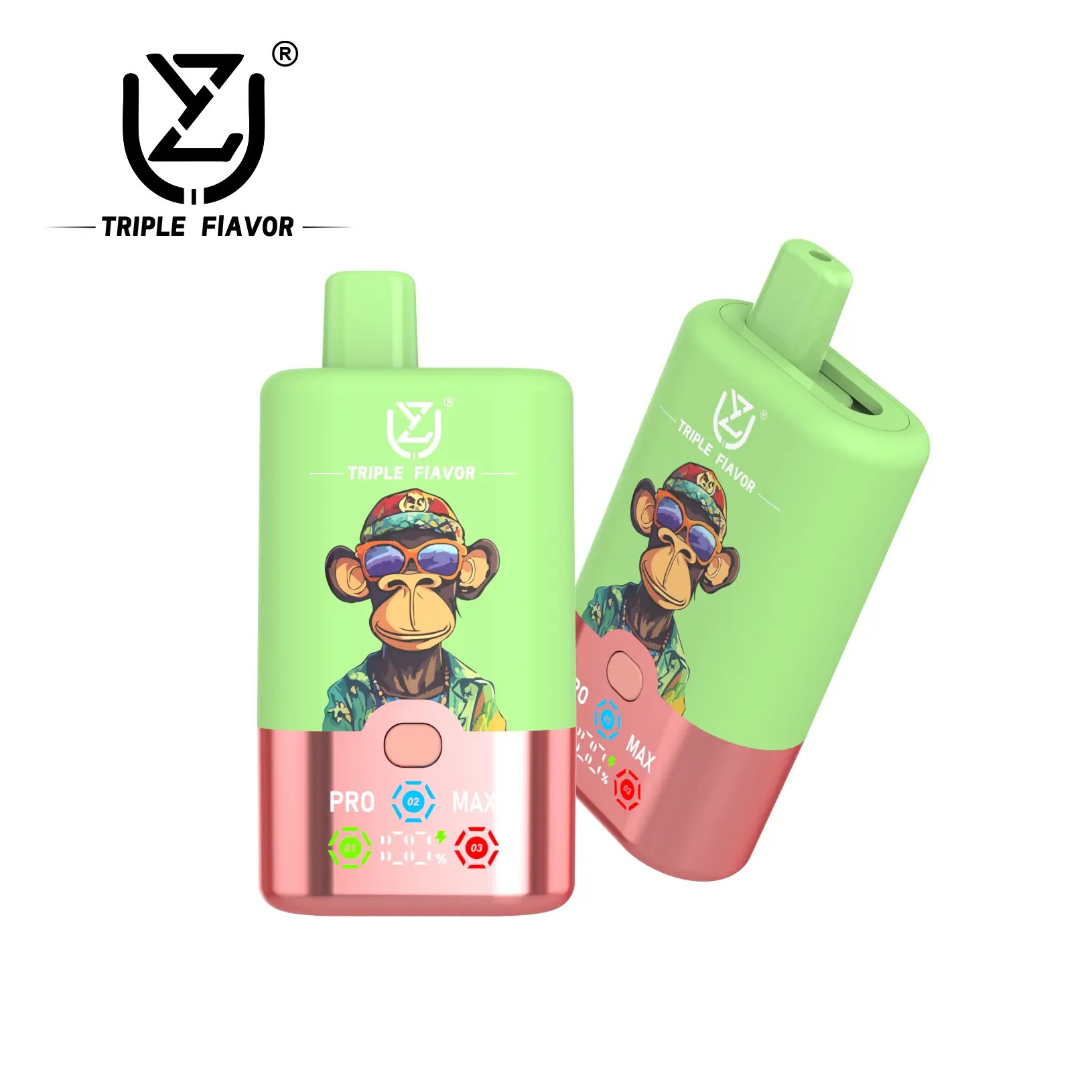Der UZY Triple Flavor 60000 Puffs Vape bietet 3-in-1-Aromen, 54 ml E-Liquid, eine Dreifach-Mesh-Spule, einen 850-mAh-Akku, ein intelligentes LED-Display und 0%/2%/3%/5% Nikotin und sorgt für ein anpassbares und lang anhaltendes Dampferlebnis.