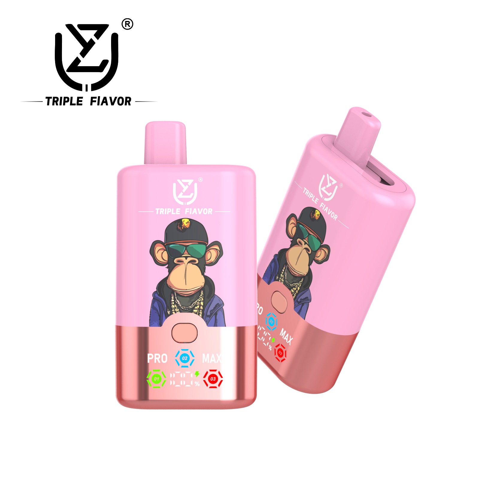 Der UZY Triple Flavor 60000 Puffs Vape bietet 3-in-1-Aromen, 54 ml E-Liquid, eine Dreifach-Mesh-Spule, einen 850-mAh-Akku, ein intelligentes LED-Display und 0%/2%/3%/5% Nikotin und sorgt für ein anpassbares und lang anhaltendes Dampferlebnis.