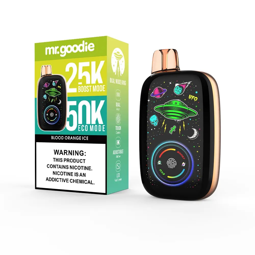 The Mr.Goodie Dual Mode King 50000 Puffs Vape offers dual modes, touch control, 1000mAh battery, 40mL capacity, dual mesh coil, and 10 rich flavors—perfect for smooth, powerful, and customizable vaping anytime, anywhere.