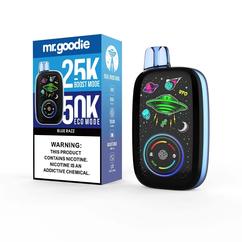 Le vapoteur Mr.Goodie Dual Mode King 50000 Puffs offre deux modes, un contrôle tactile, une batterie de 1000 mAh, une capacité de 40 ml, une double bobine en maille et 10 saveurs riches, parfait pour un vapotage doux, puissant et personnalisable à tout moment et en tout lieu.
